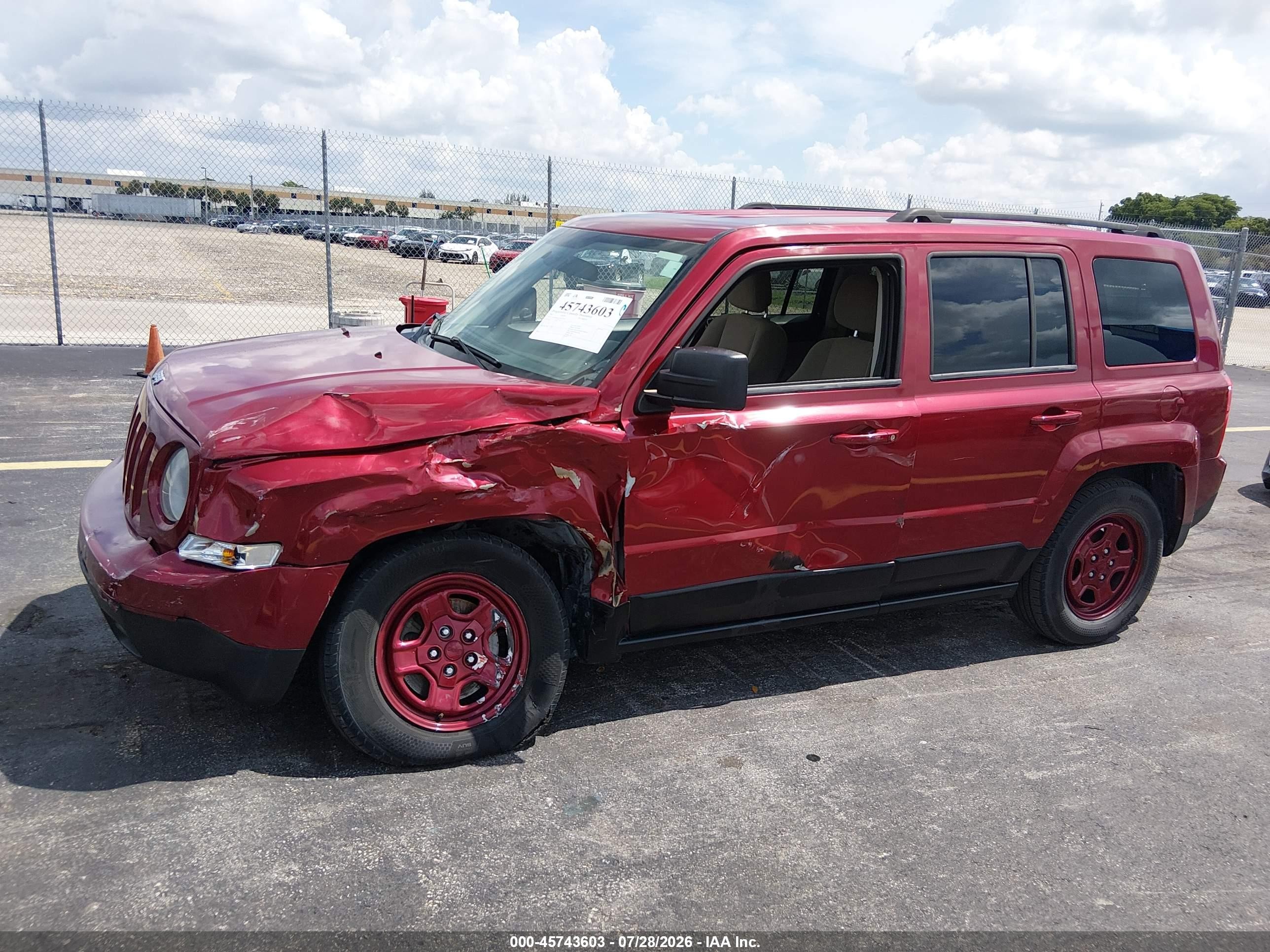 2015 Jeep Patriot Sport Red vin: 1C4NJPBAXFD235315