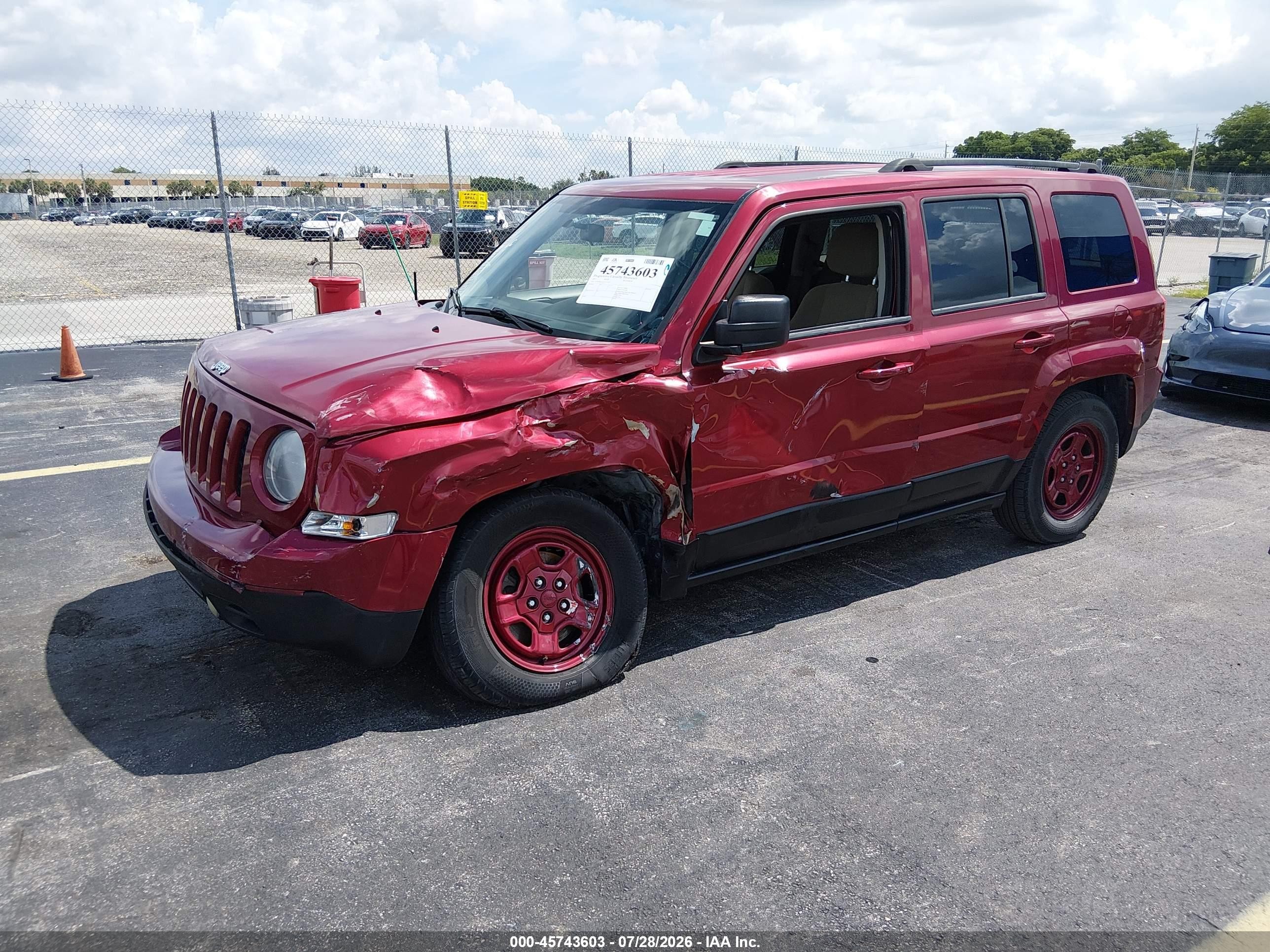 2015 Jeep Patriot Sport Red vin: 1C4NJPBAXFD235315