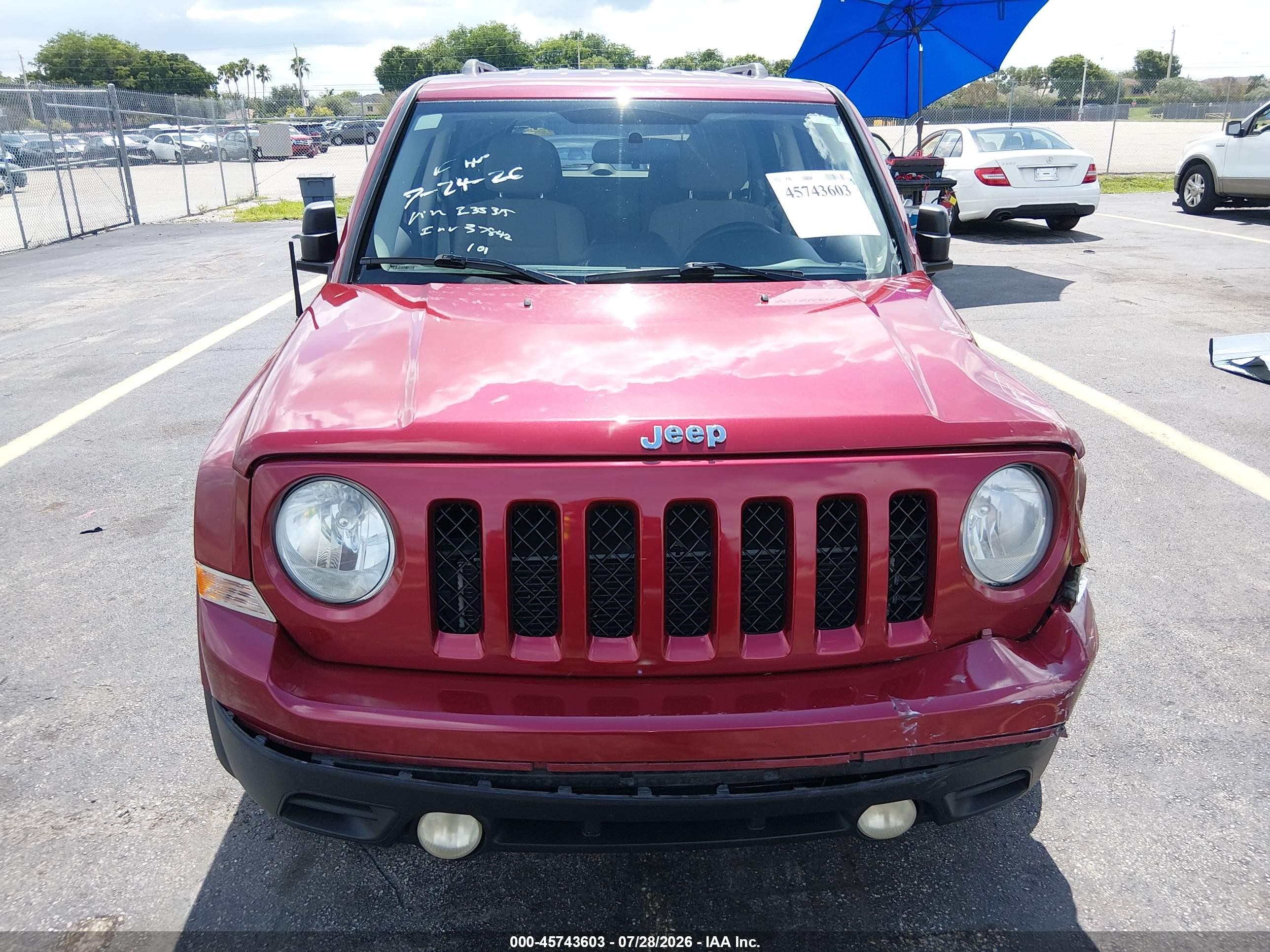 2015 Jeep Patriot Sport Red vin: 1C4NJPBAXFD235315