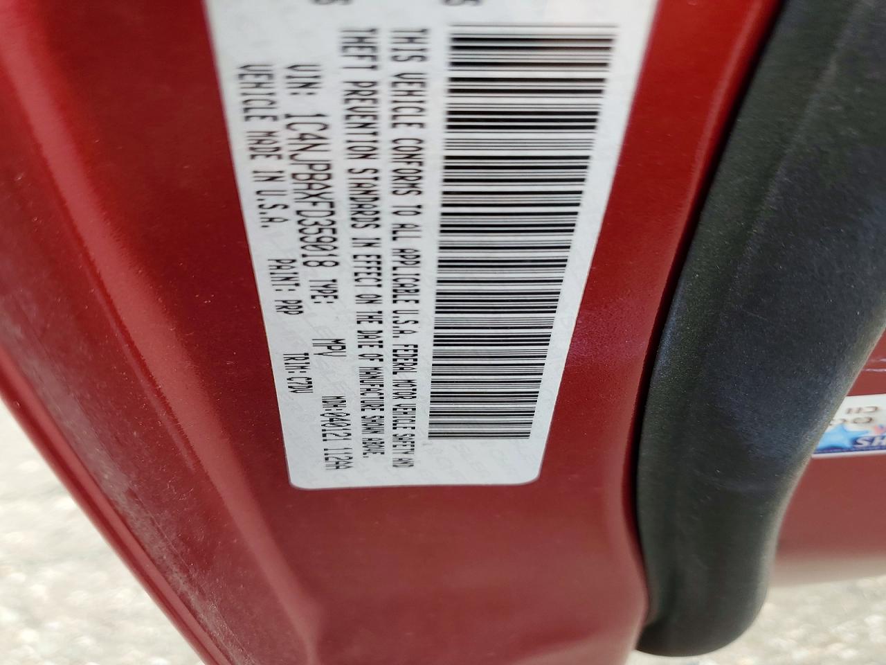 2015 Jeep Patriot Sport Red vin: 1C4NJPBAXFD359018