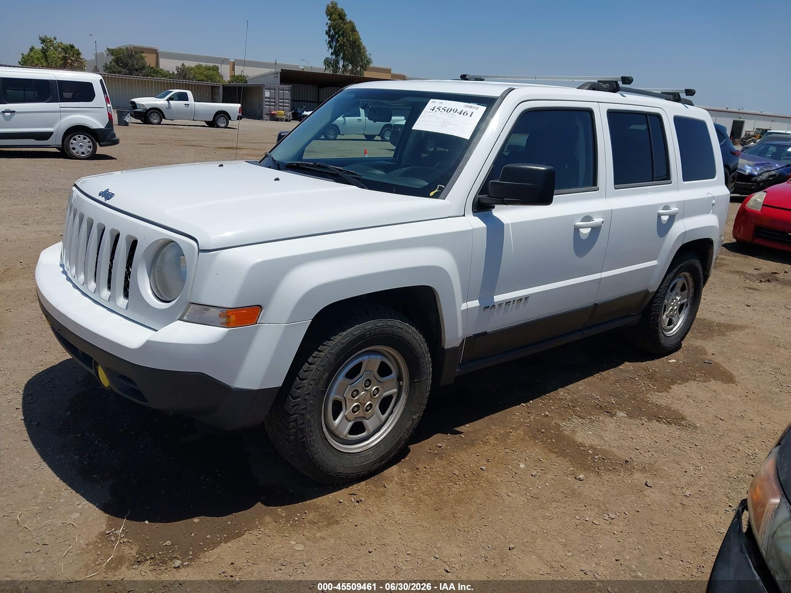 2014 Jeep Patriot Sport White vin: 1C4NJPBB0ED619269