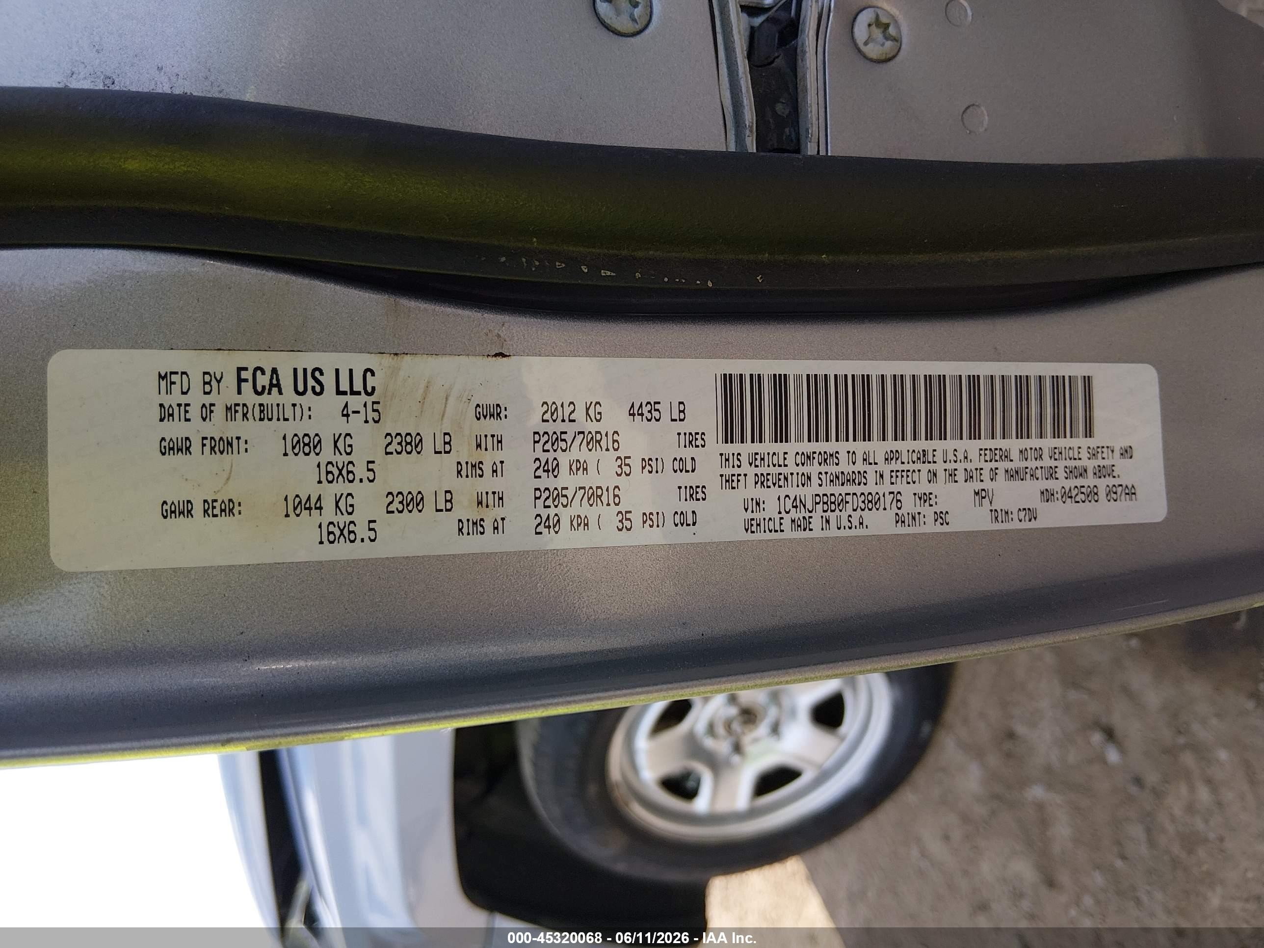 2015 Jeep Patriot Sport Silver vin: 1C4NJPBB0FD380176