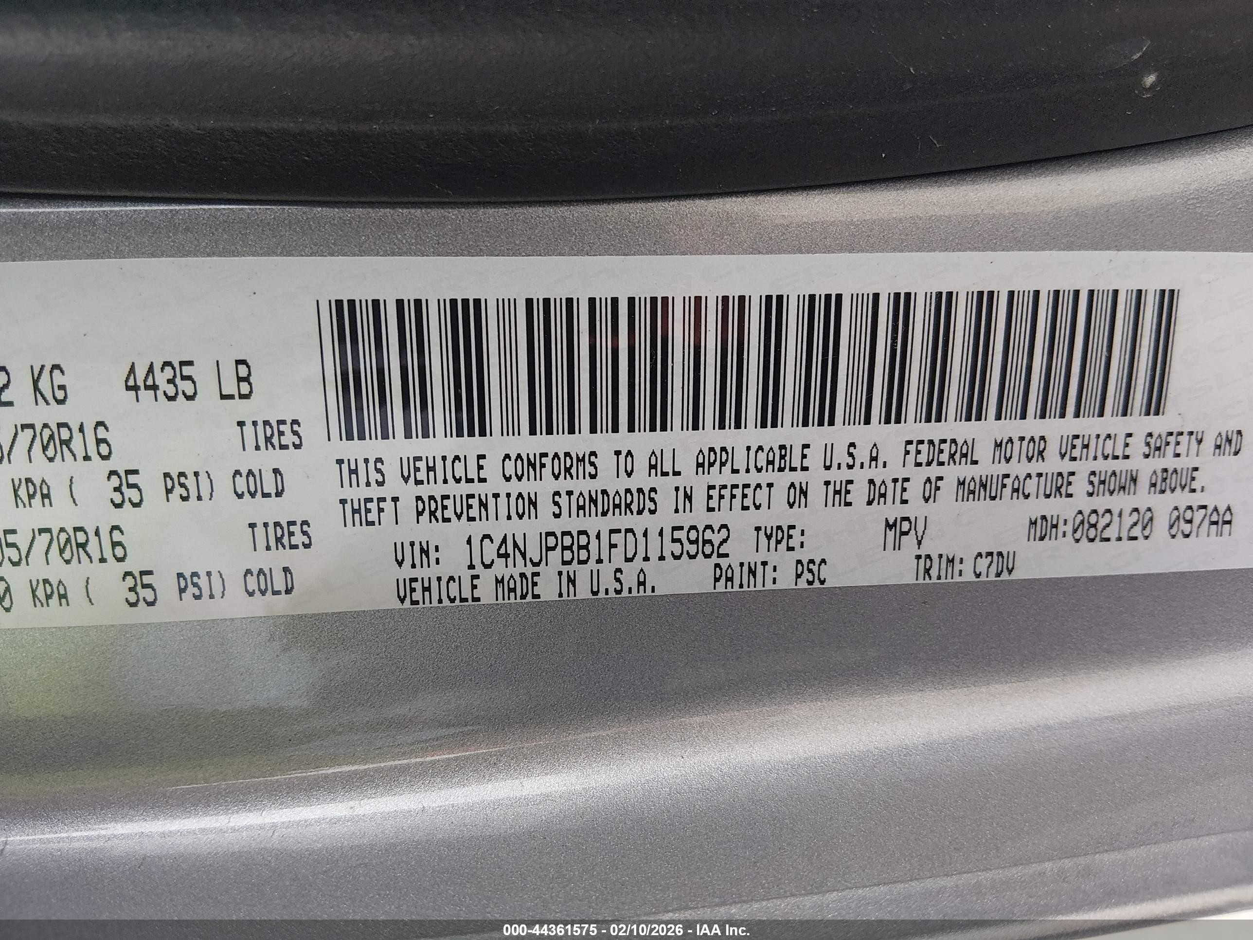 2015 Jeep Patriot Sport Серебряный vin: 1C4NJPBB1FD115962