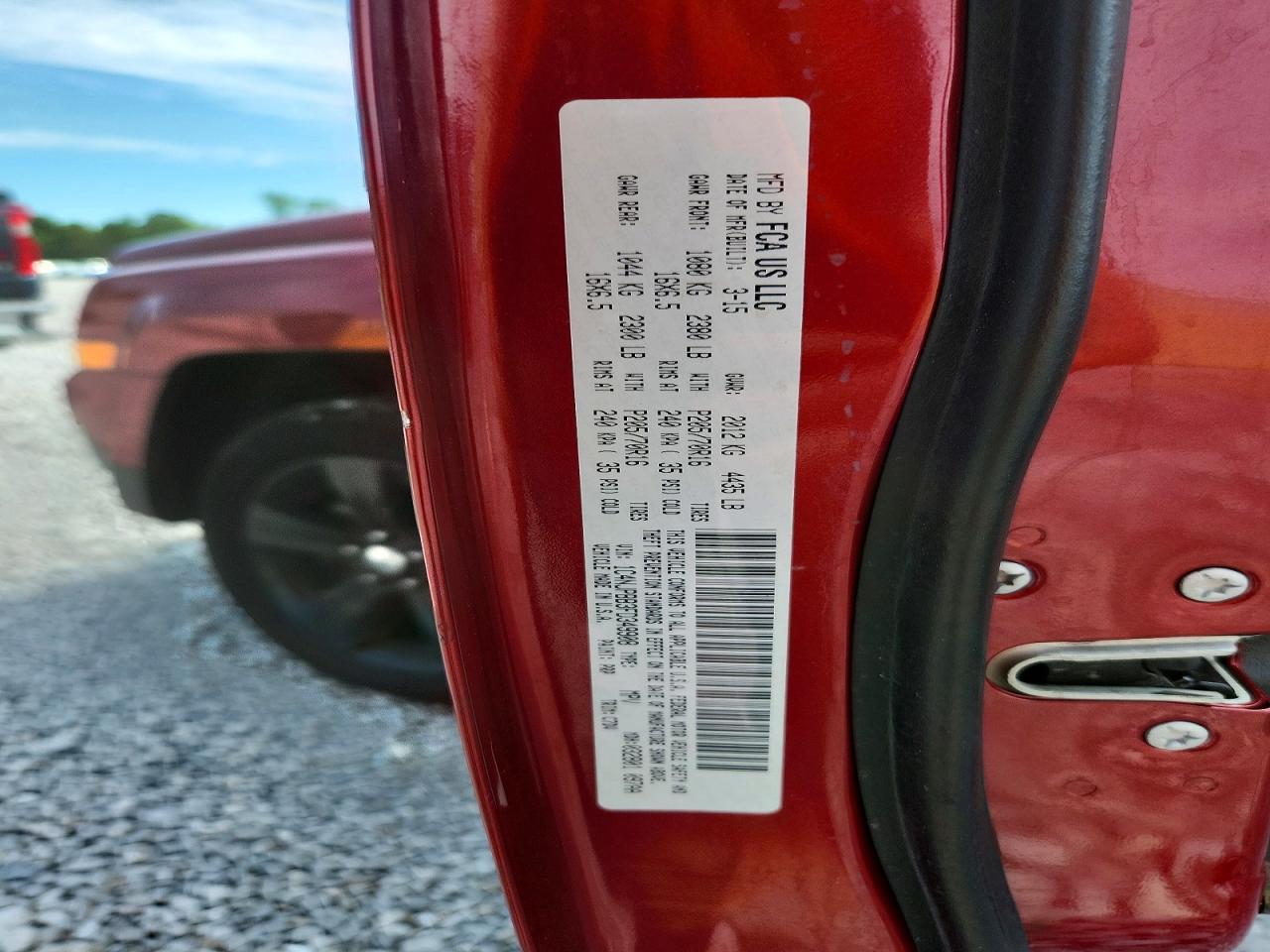2015 Jeep Patriot Sport Red vin: 1C4NJPBB3FD349908