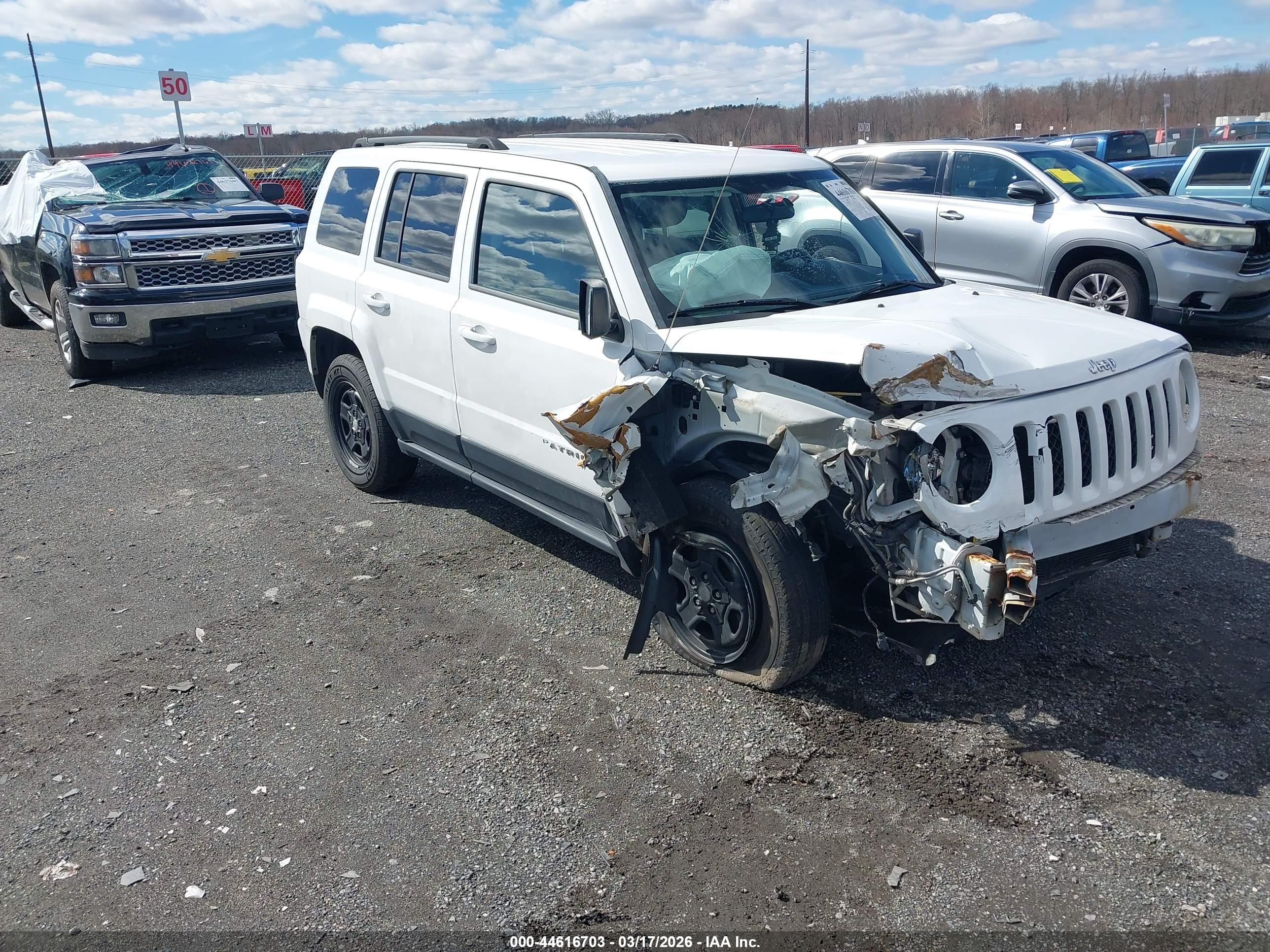 2012 Jeep Patriot Sport White vin: 1C4NJPBB4CD554049