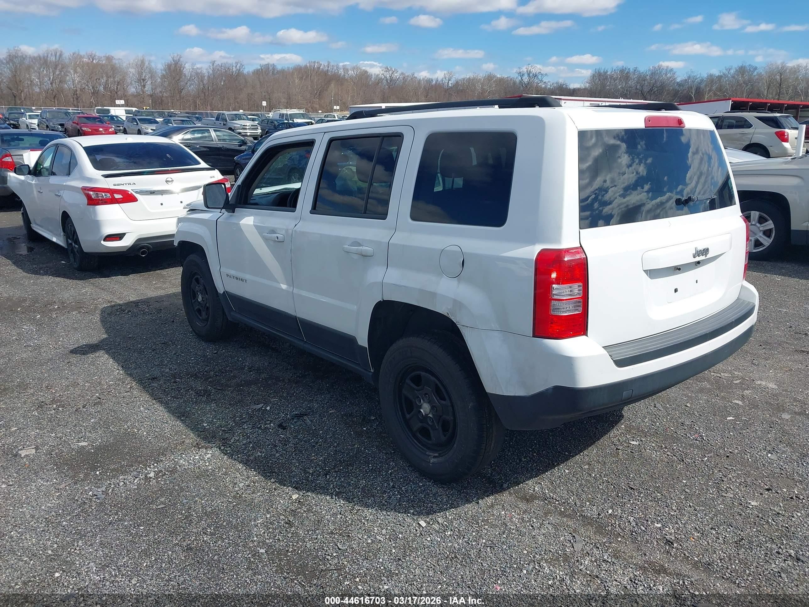2012 Jeep Patriot Sport White vin: 1C4NJPBB4CD554049