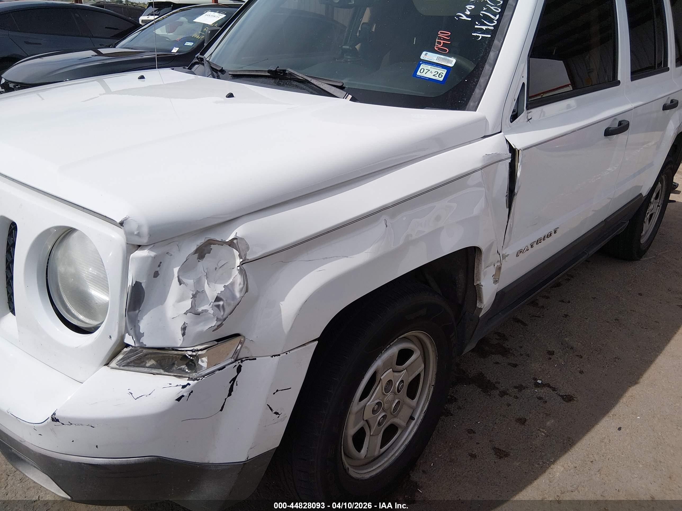 2015 Jeep Patriot Sport White vin: 1C4NJPBB4FD361677