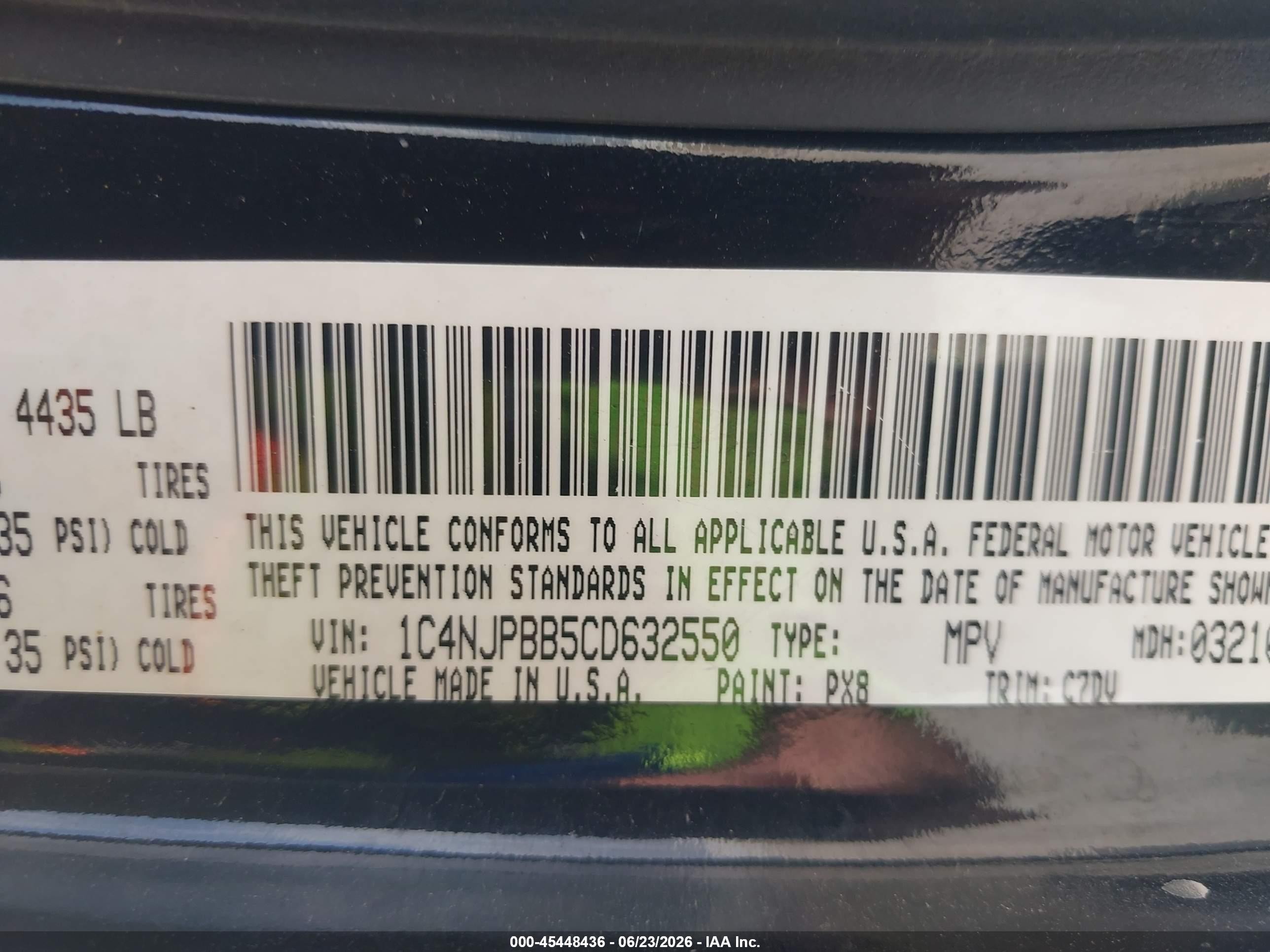 2012 Jeep Patriot Sport Black vin: 1C4NJPBB5CD632550