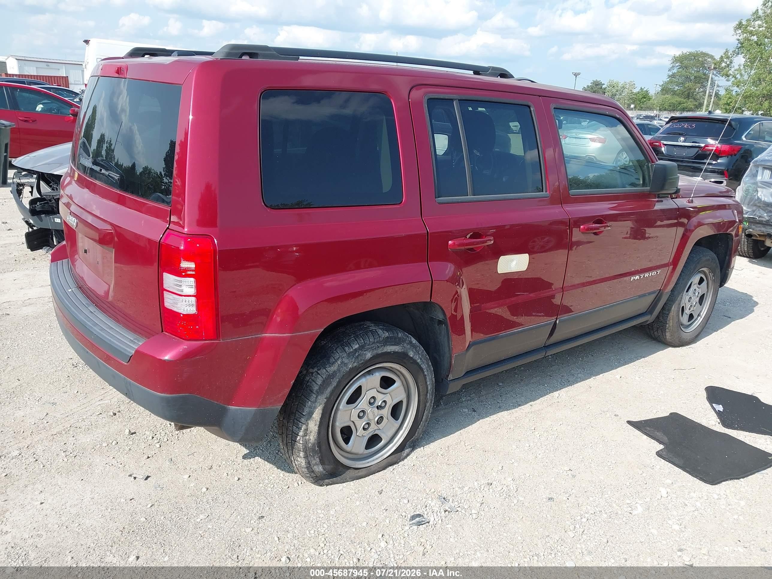 2015 Jeep Patriot Sport Красный vin: 1C4NJPBB5FD274662