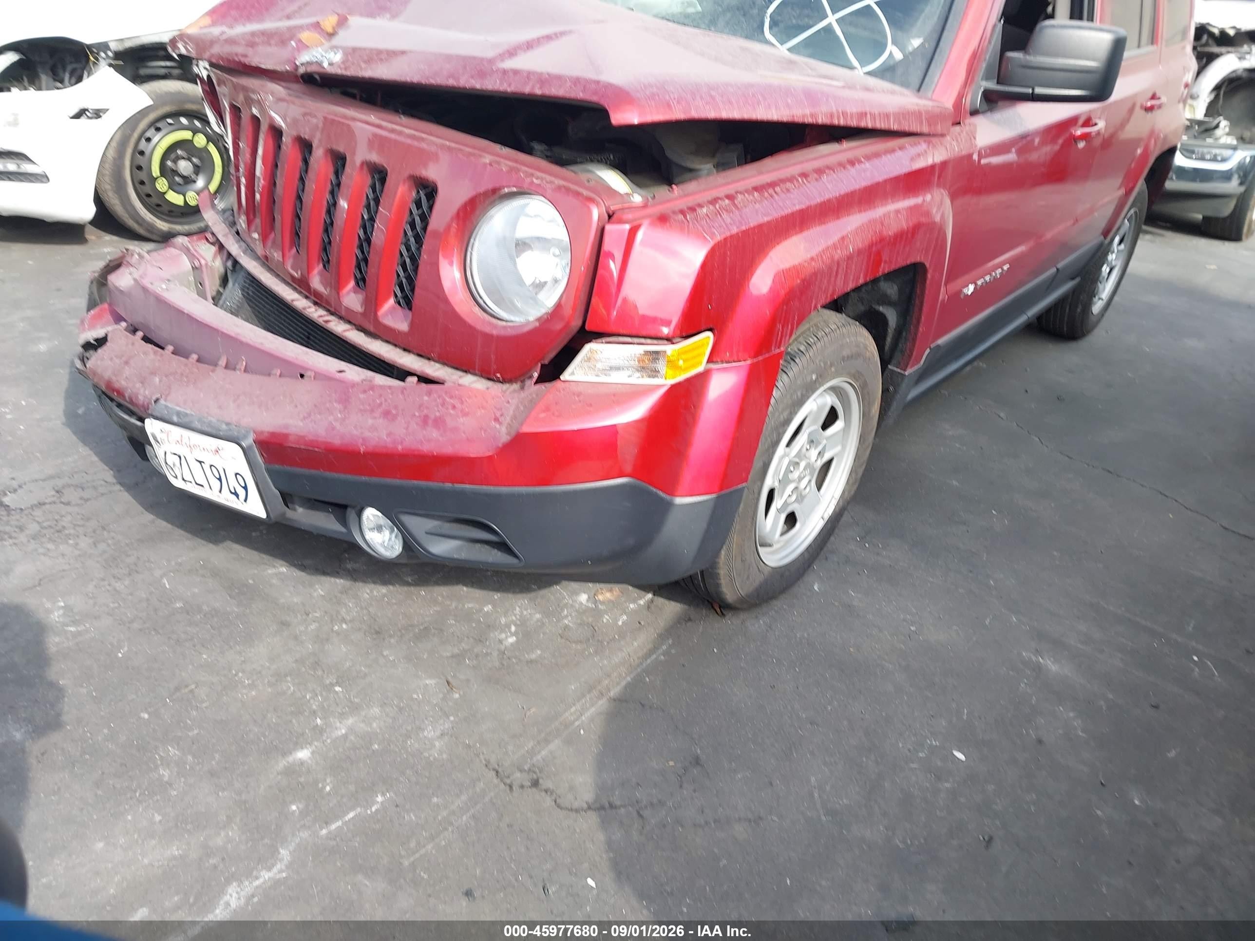 2013 Jeep Patriot Sport Red vin: 1C4NJPBB6DD232014
