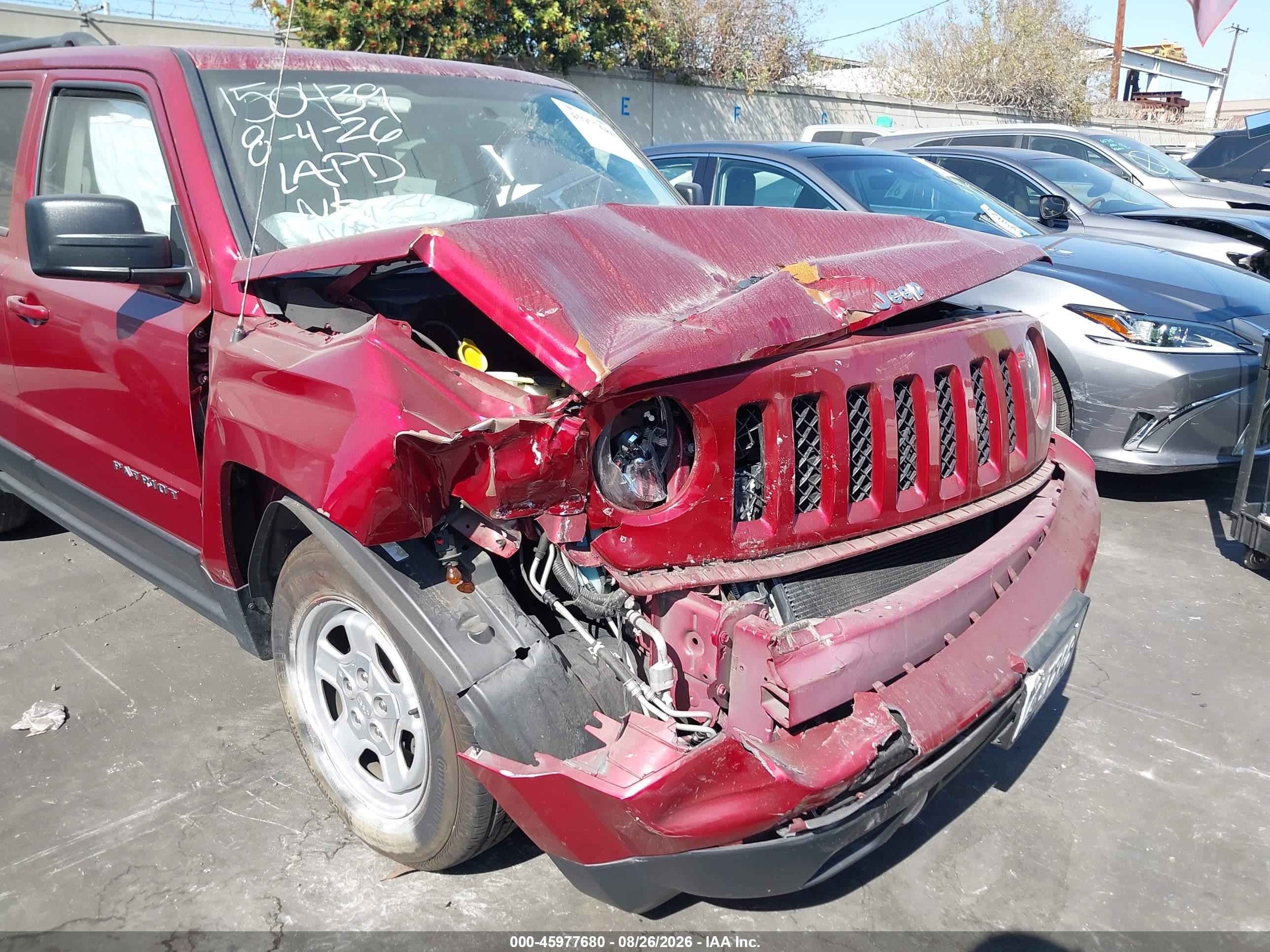 2013 Jeep Patriot Sport Red vin: 1C4NJPBB6DD232014