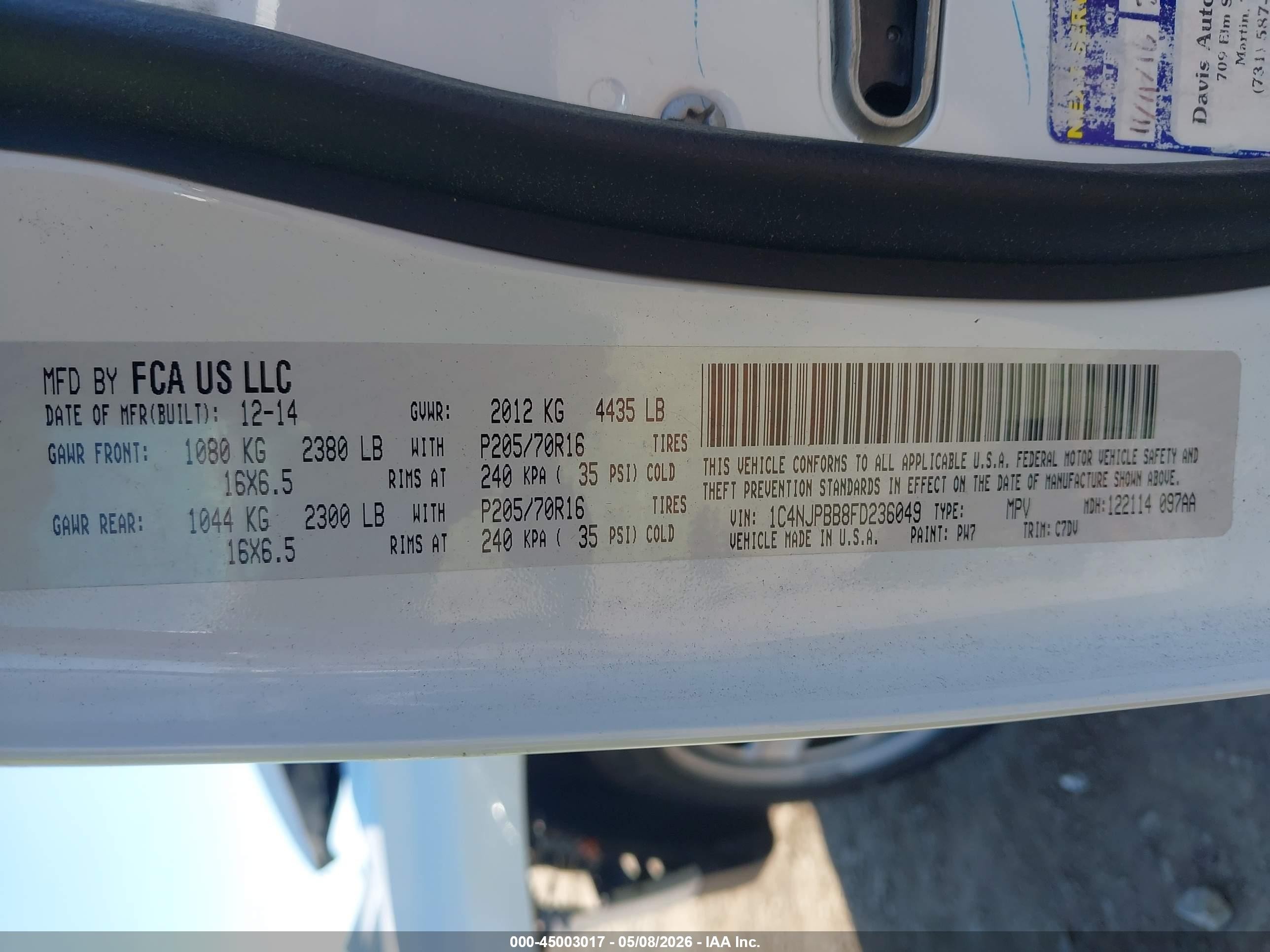 2015 Jeep Patriot Sport Silver vin: 1C4NJPBB8FD236049