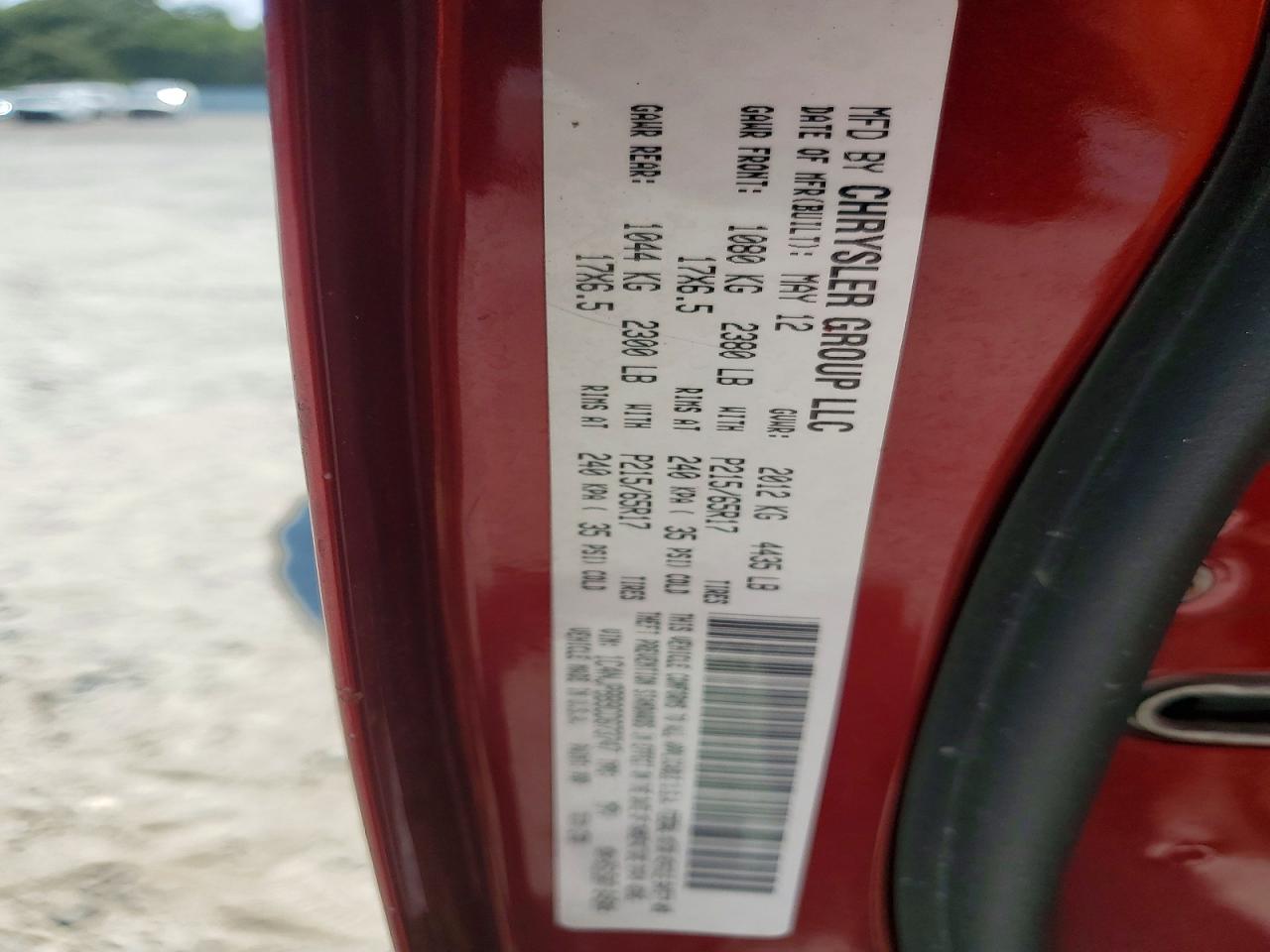 2012 Jeep Patriot Sport Red vin: 1C4NJPBB9CD673747