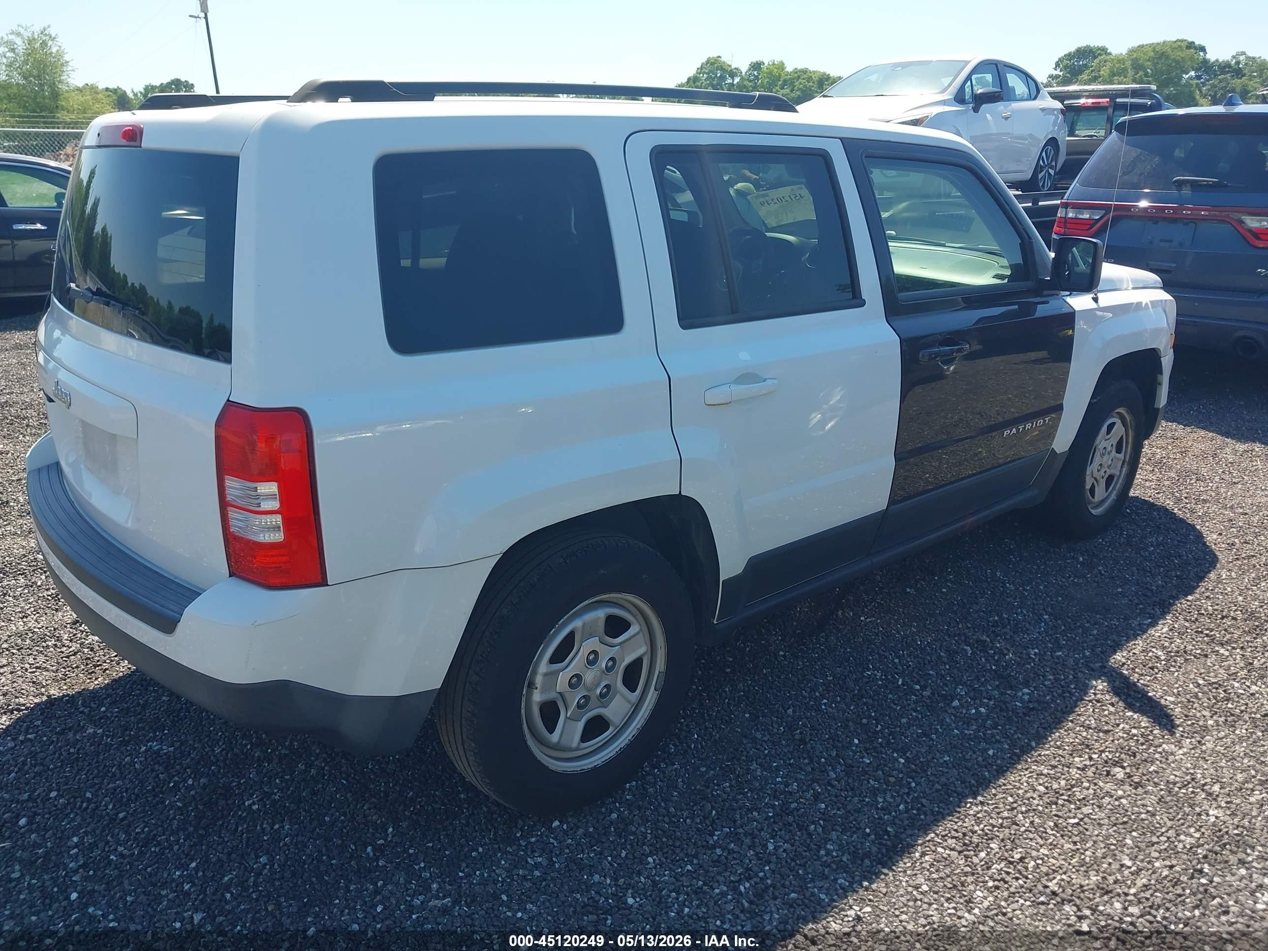 2015 Jeep Patriot Sport White vin: 1C4NJPBB9FD110329