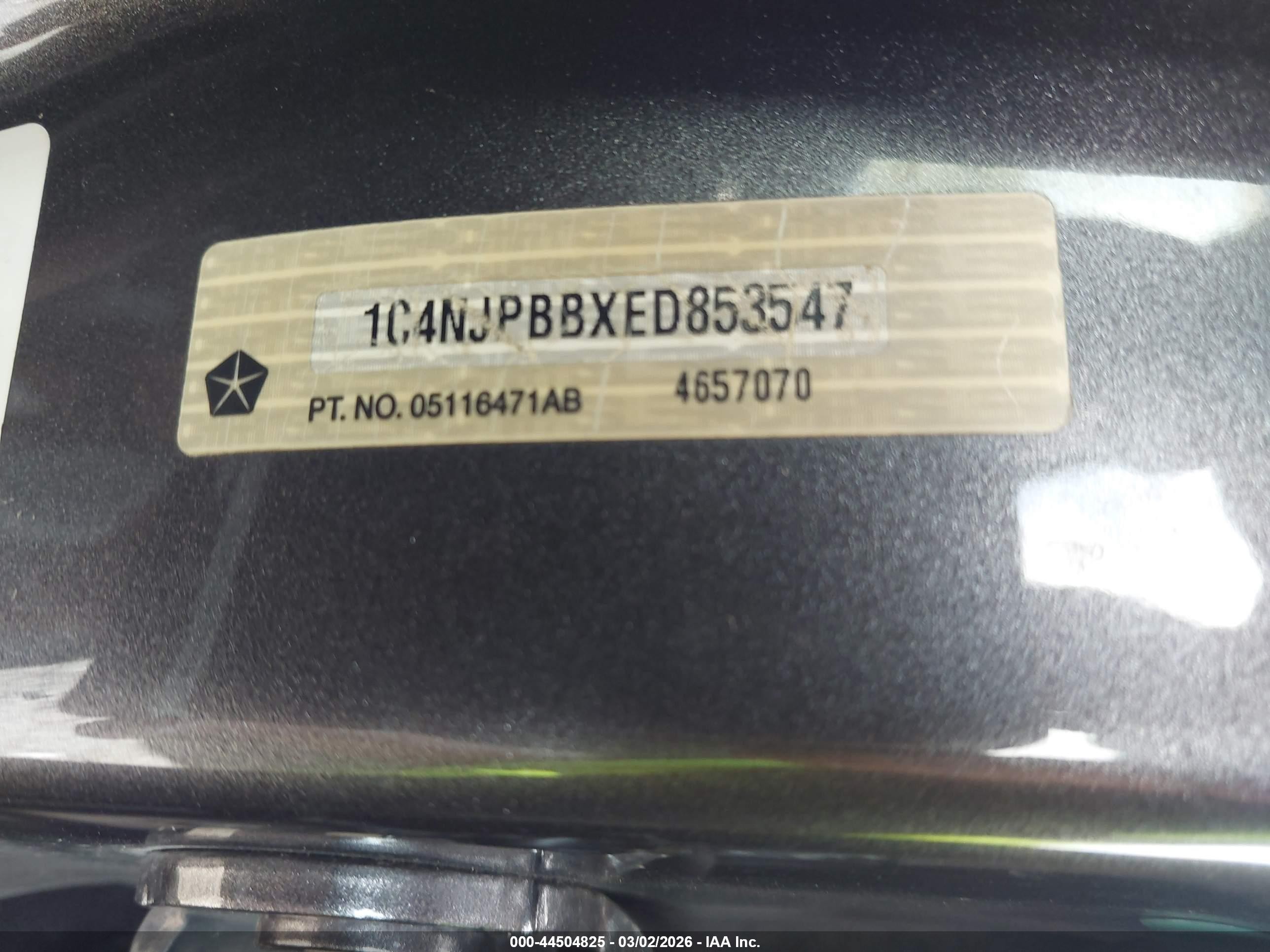 2014 Jeep Patriot Sport Black vin: 1C4NJPBBXED853547