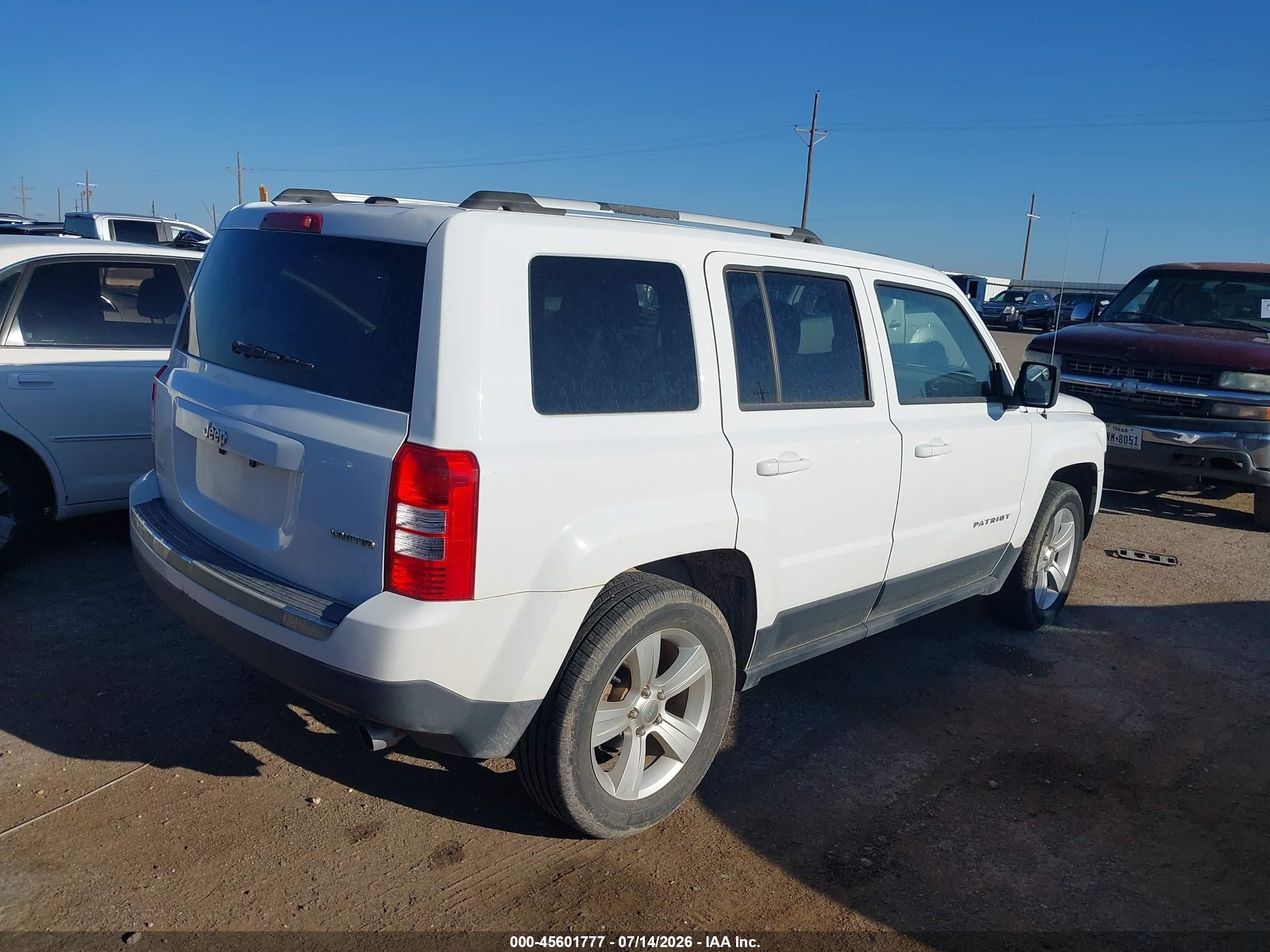 2014 Jeep Patriot Limited White vin: 1C4NJPCB2ED624827