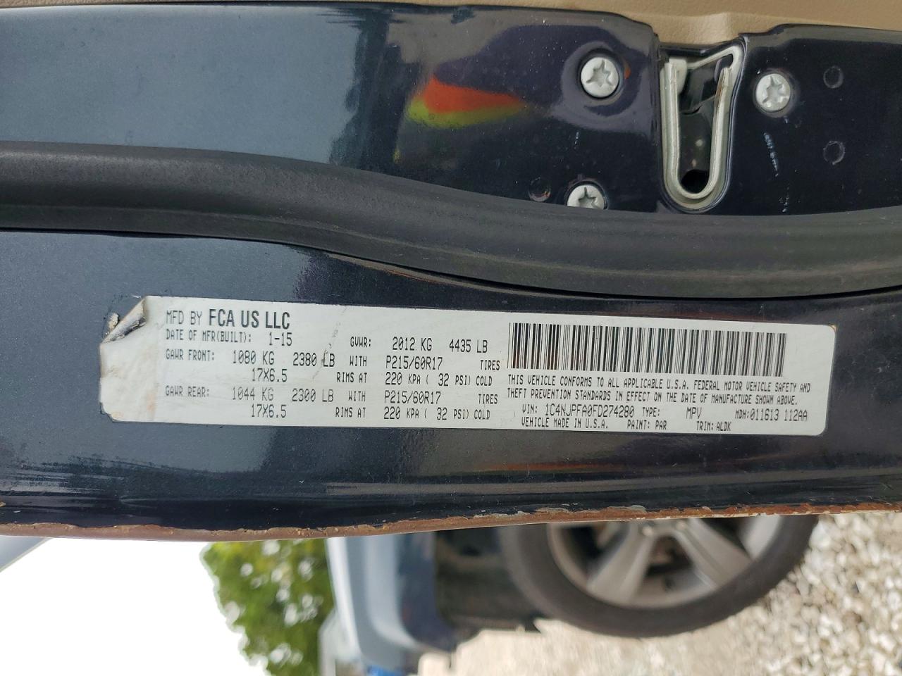 2015 Jeep Patriot Latitude Серый vin: 1C4NJPFA0FD274280