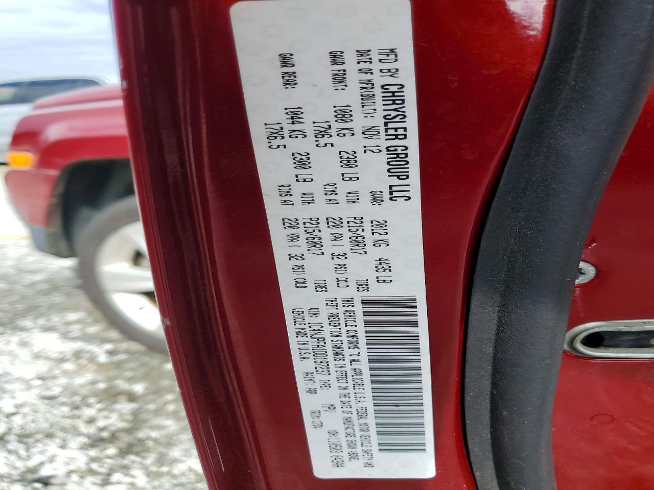 2013 Jeep Patriot Latitude Red vin: 1C4NJPFA1DD197237