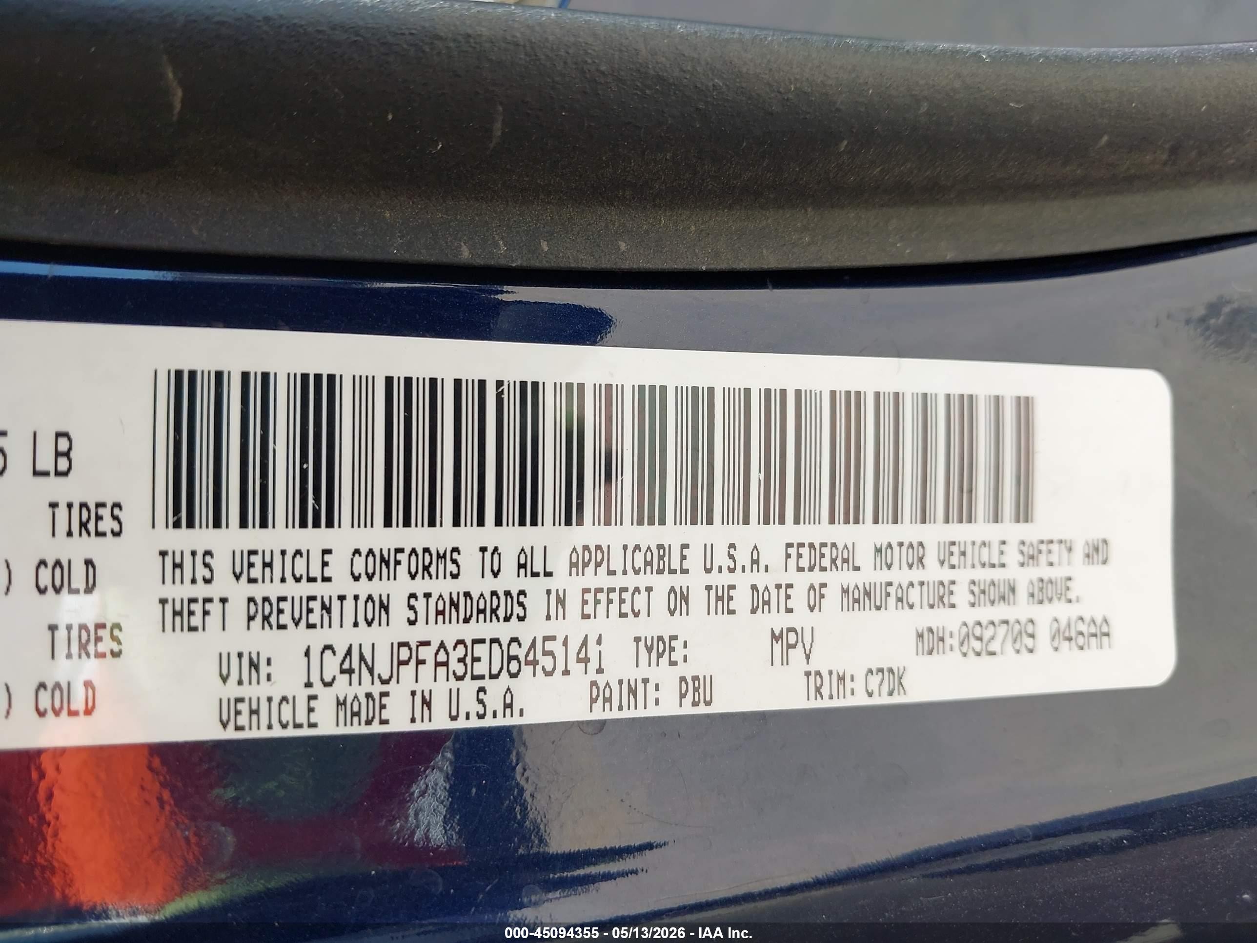 2014 Jeep Patriot Latitude Dark Blue vin: 1C4NJPFA3ED645141
