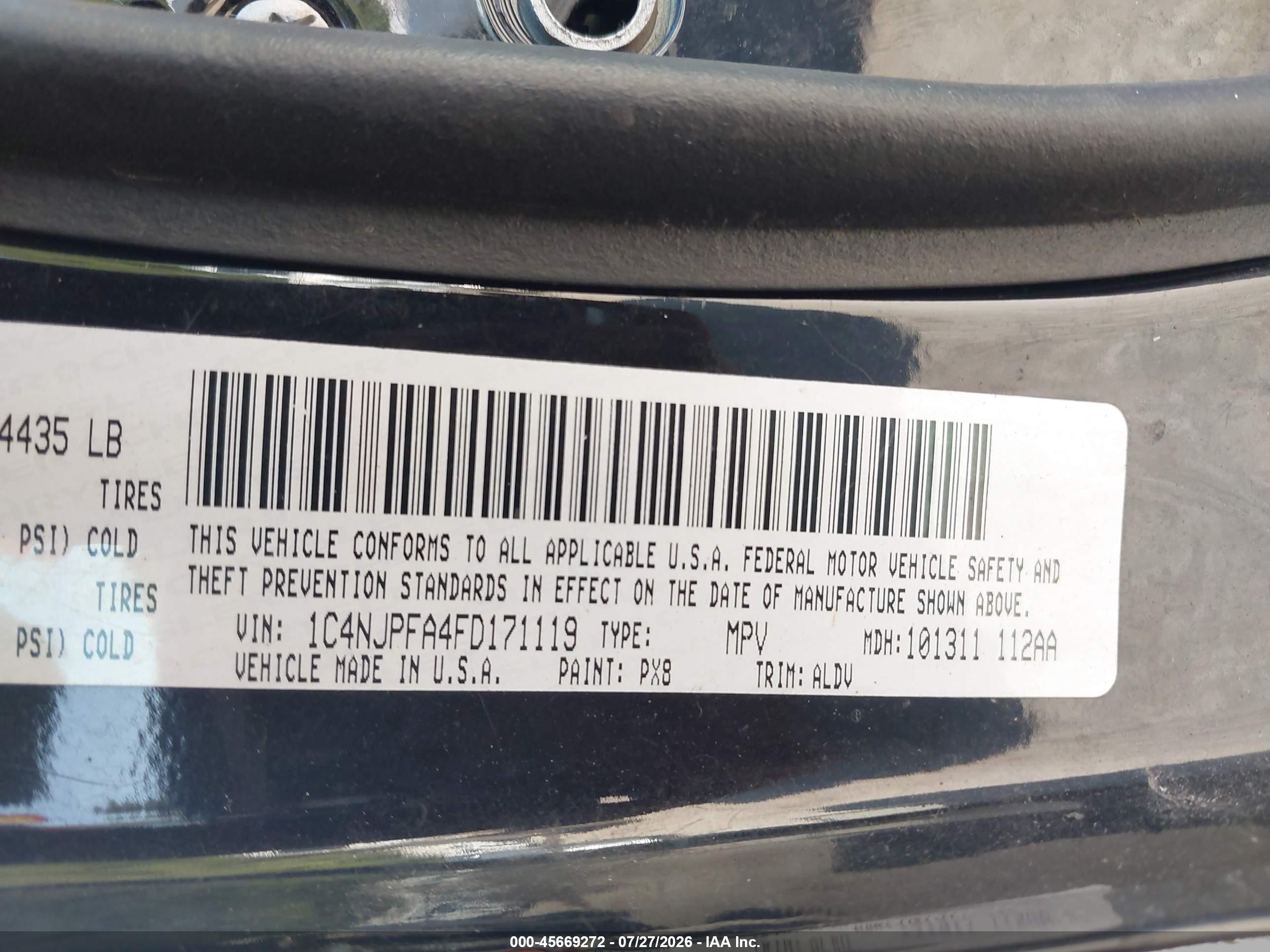 2015 Jeep Patriot High Altitude Edition Black vin: 1C4NJPFA4FD171119