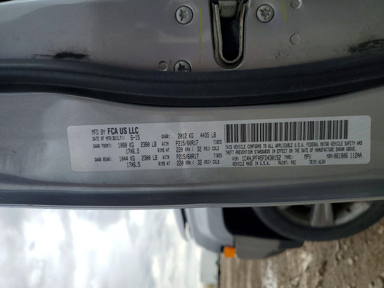 2015 Jeep Patriot Latitude Silver vin: 1C4NJPFA5FD430152
