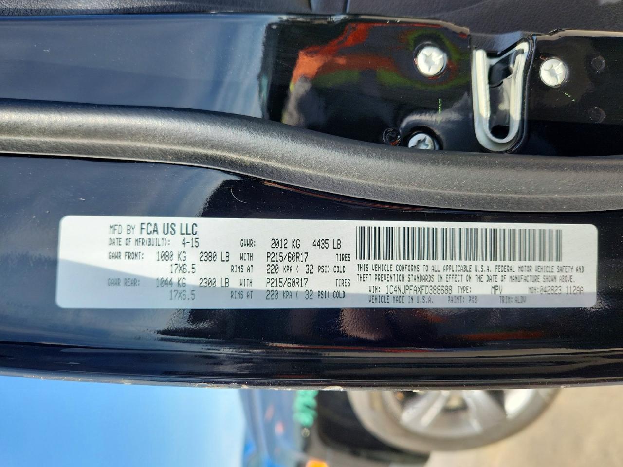 2015 Jeep Patriot Latitude Black vin: 1C4NJPFAXFD388688