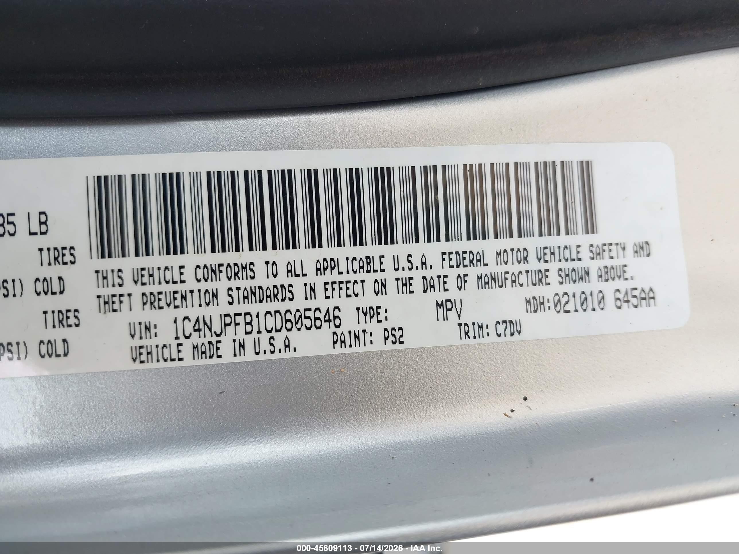 2012 Jeep Patriot Latitude Silver vin: 1C4NJPFB1CD605646