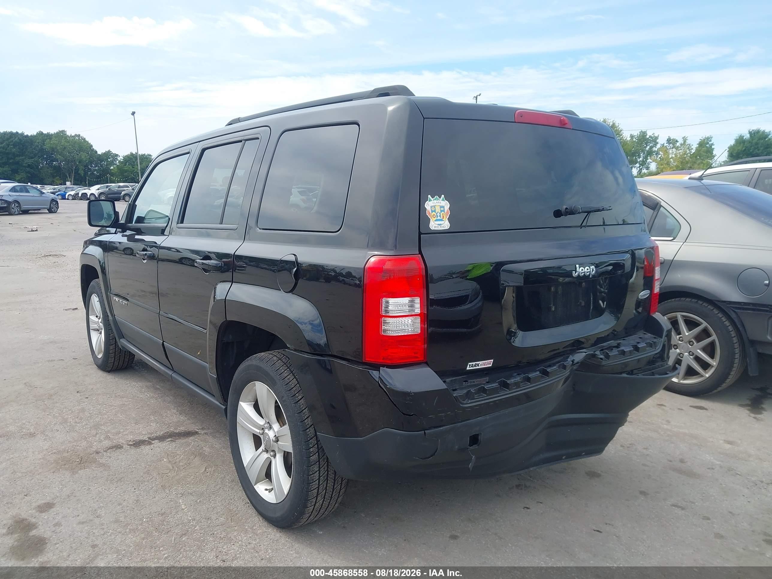 2012 Jeep Patriot Latitude Черный vin: 1C4NJPFB5CD660570