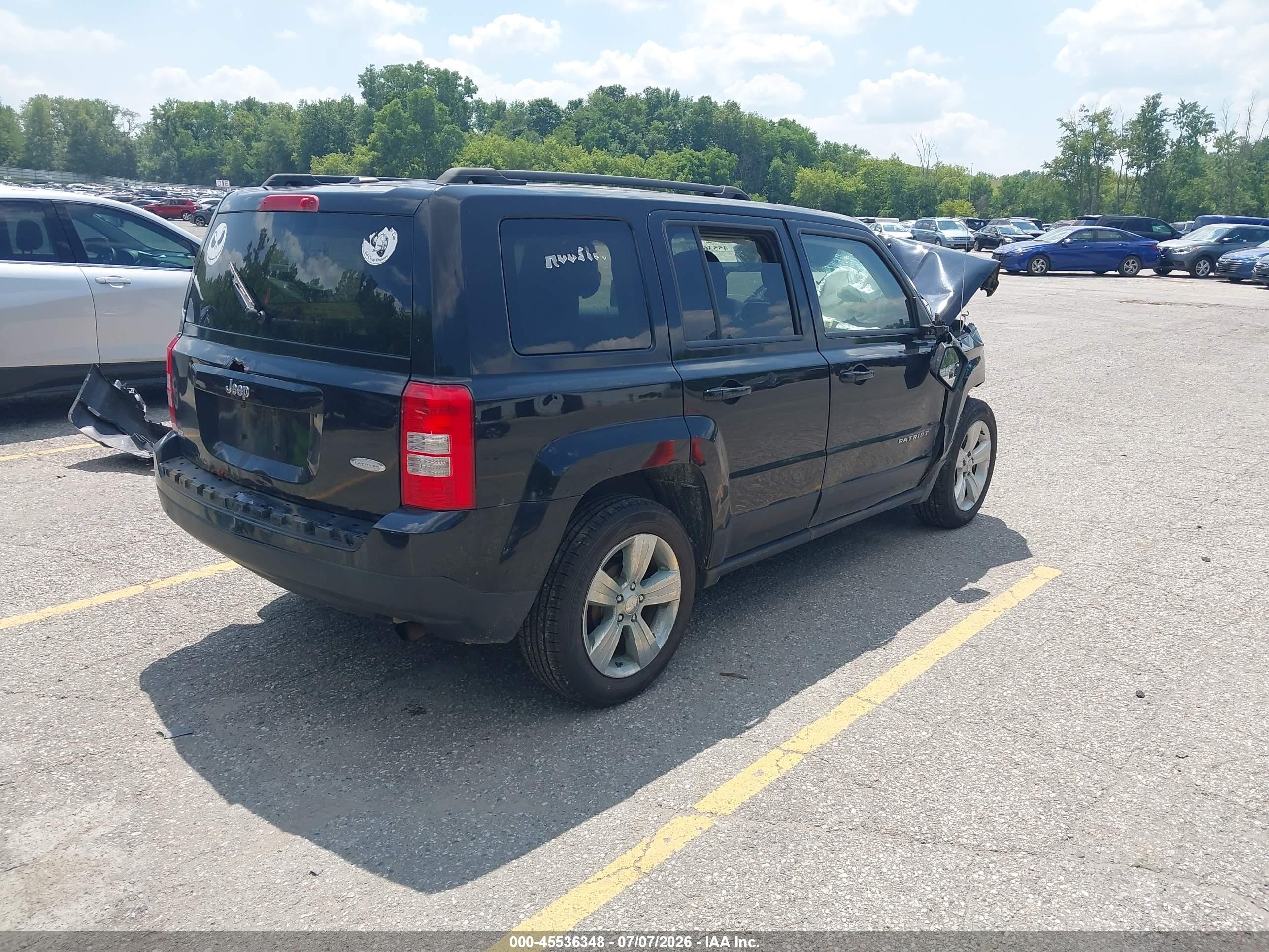 2013 Jeep Patriot Latitude Black vin: 1C4NJPFB6DD223596