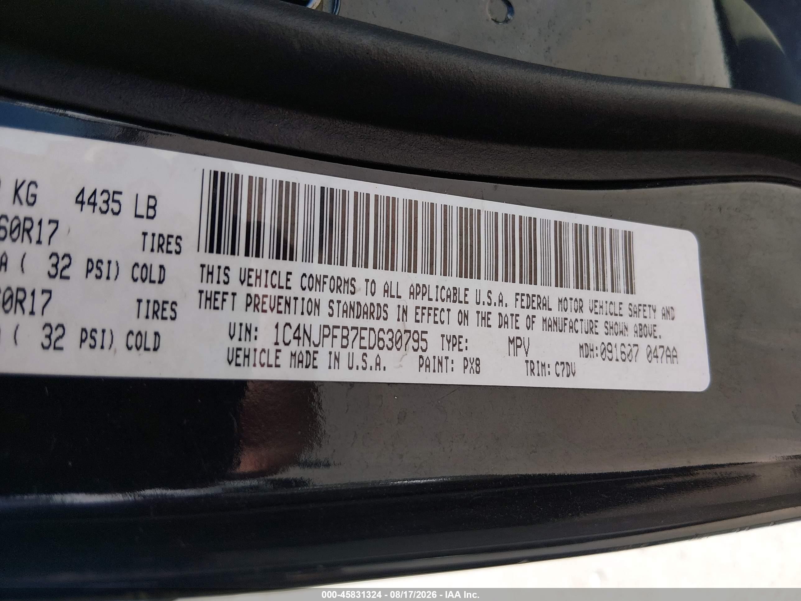 2014 Jeep Patriot Latitude Black vin: 1C4NJPFB7ED630795