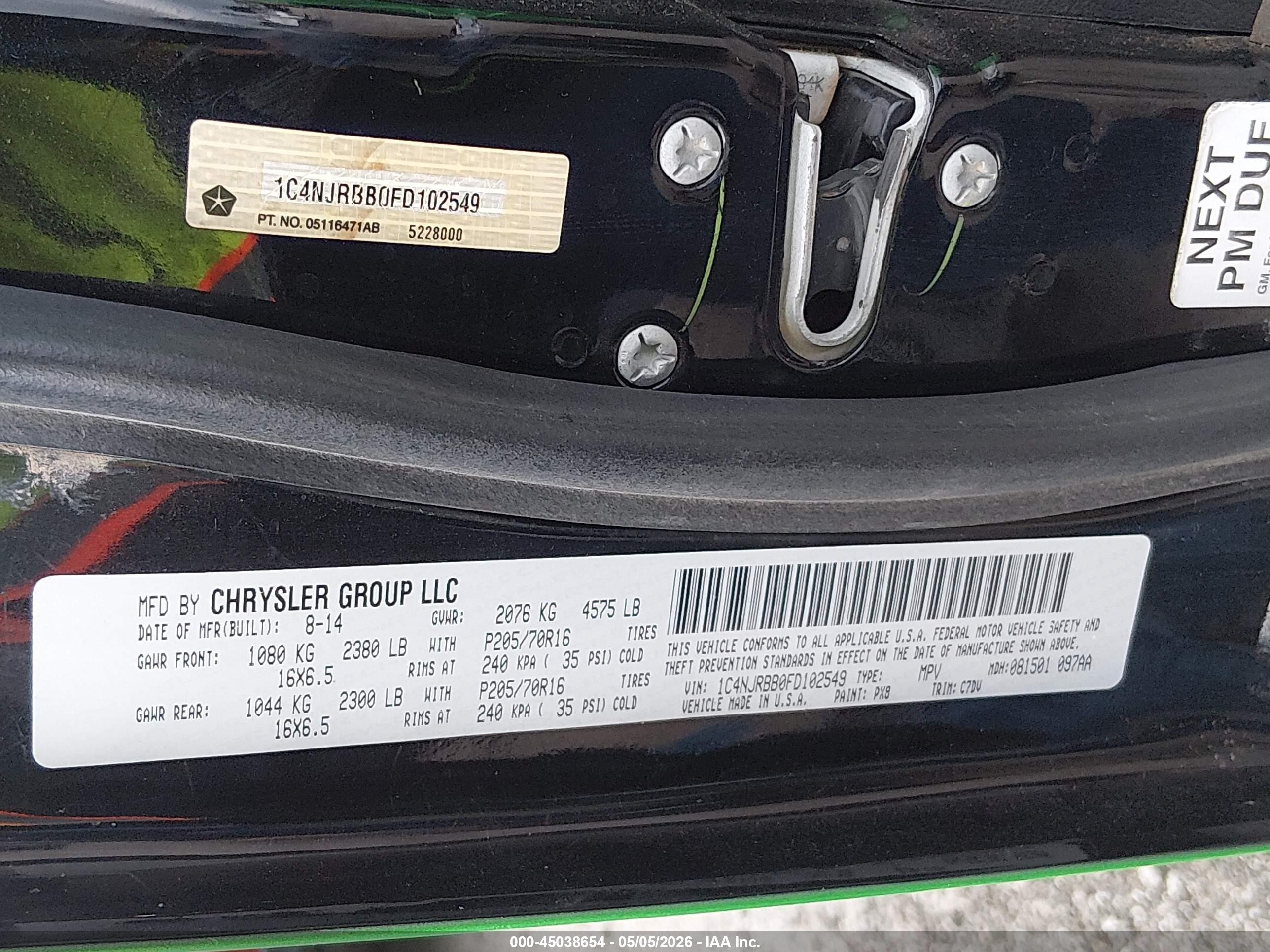 2015 Jeep Patriot Sport Green vin: 1C4NJRBB0FD102549