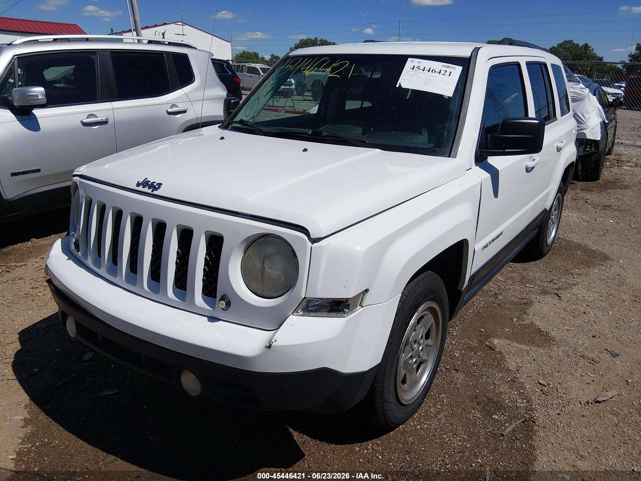 2014 Jeep Patriot Sport White vin: 1C4NJRBB3ED598185