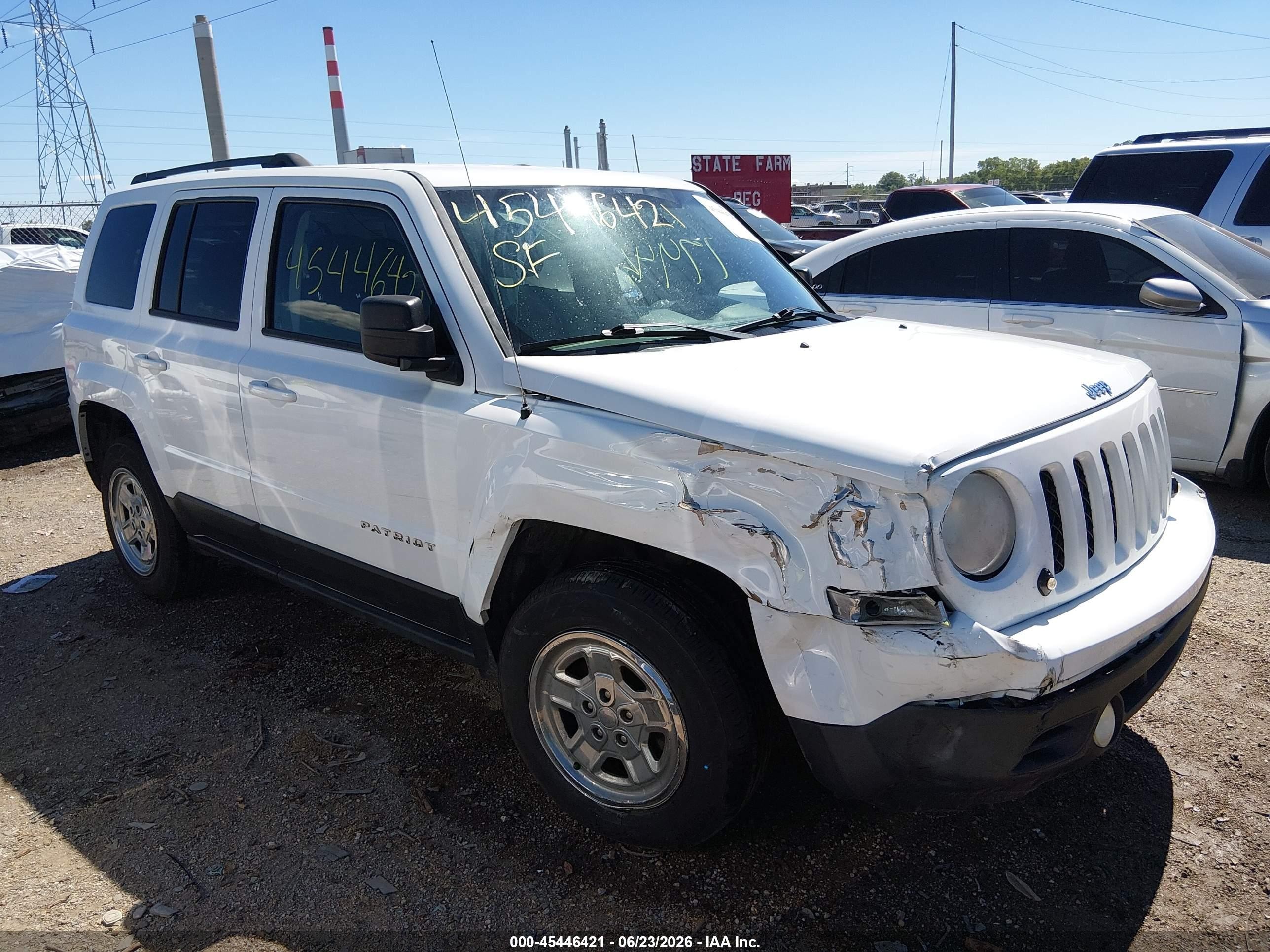 2014 Jeep Patriot Sport White vin: 1C4NJRBB3ED598185