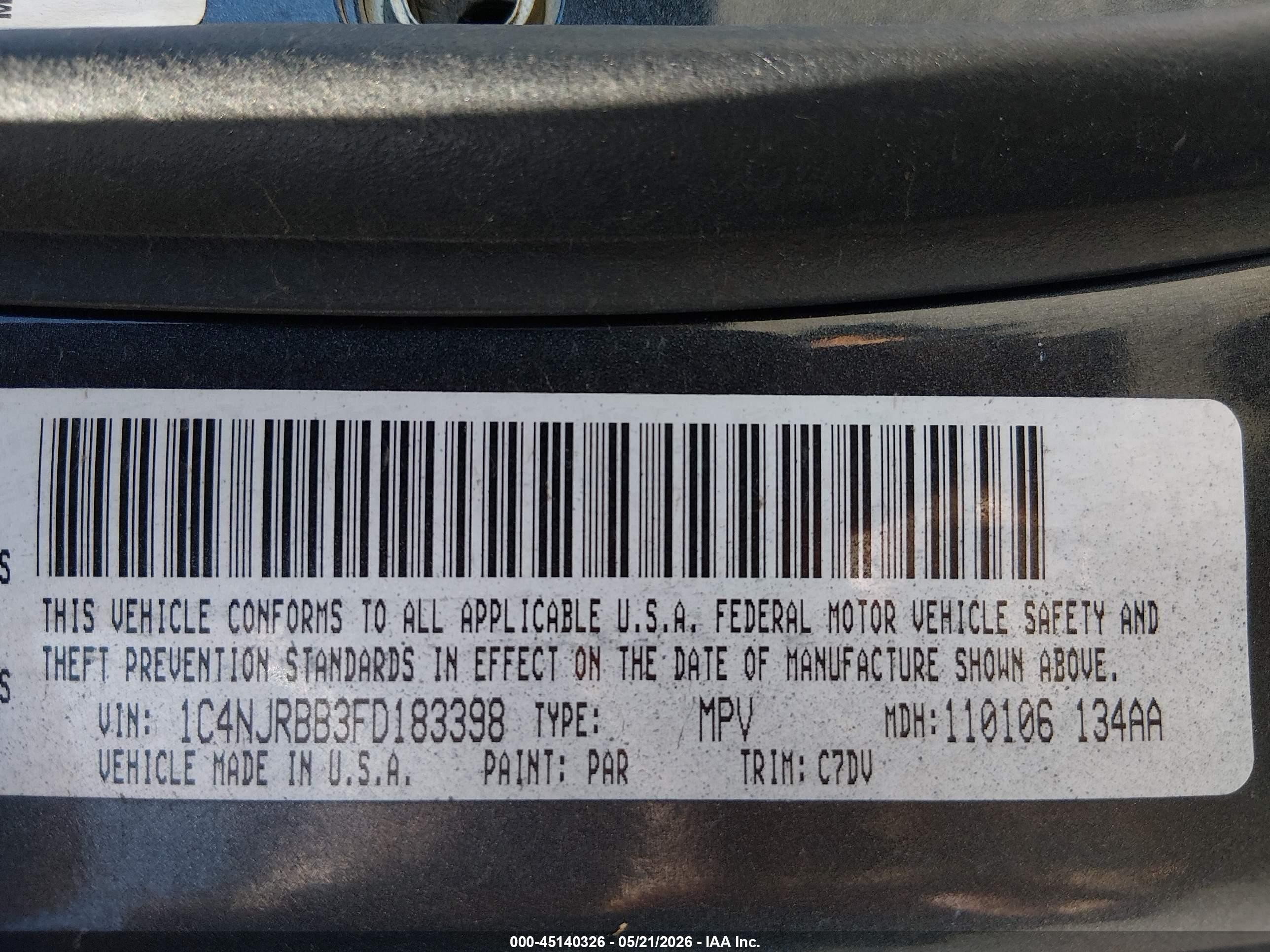 2015 Jeep Patriot Sport Gray vin: 1C4NJRBB3FD183398