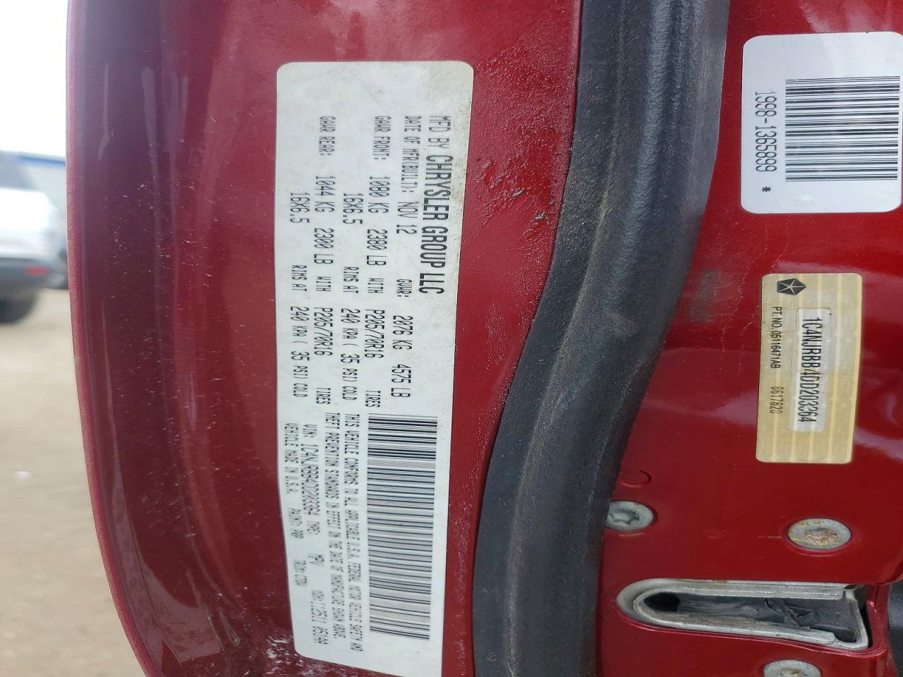 2013 Jeep Patriot Sport Red vin: 1C4NJRBB4DD203364