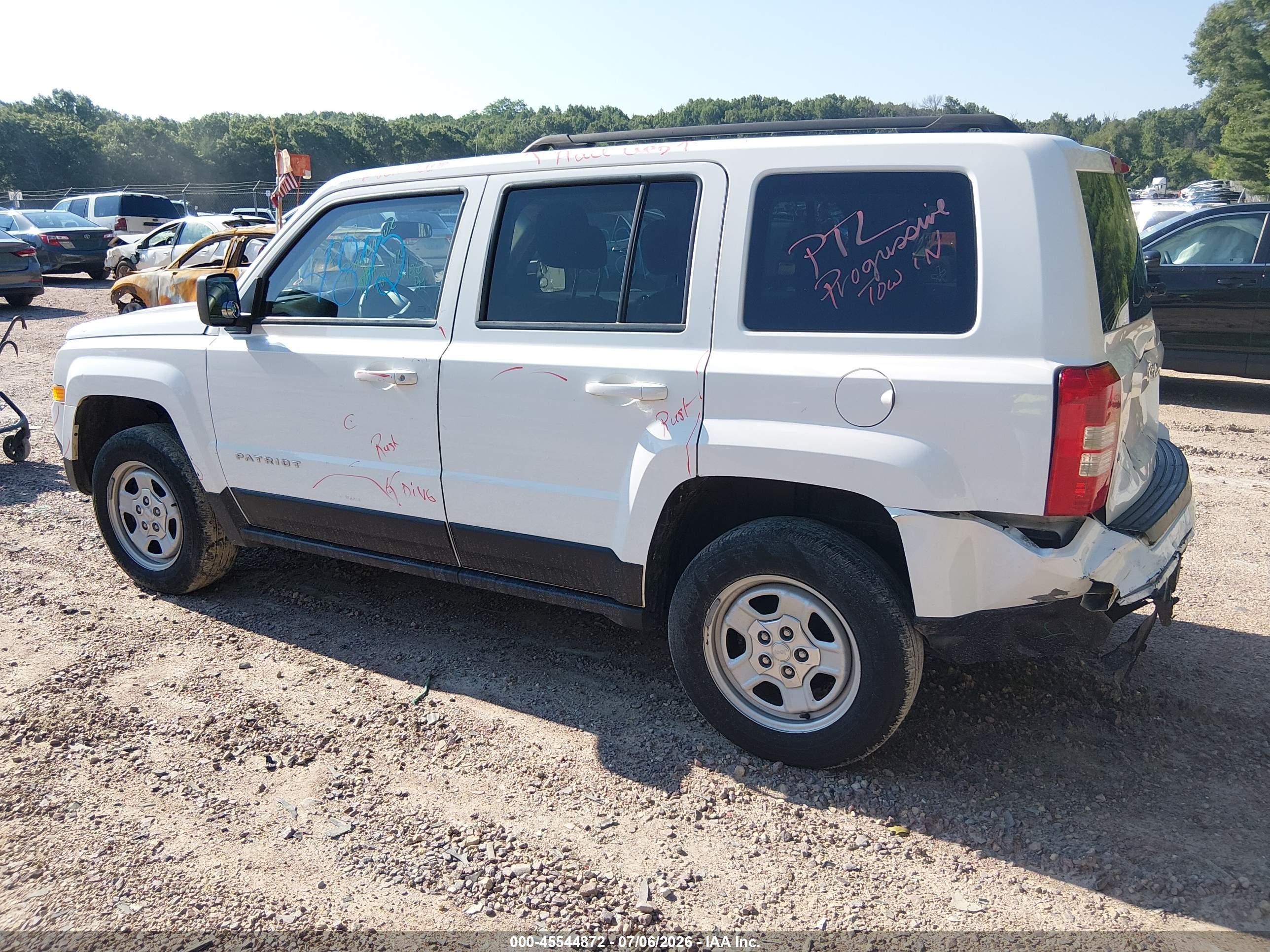 2013 Jeep Patriot Sport White vin: 1C4NJRBB4DD271406