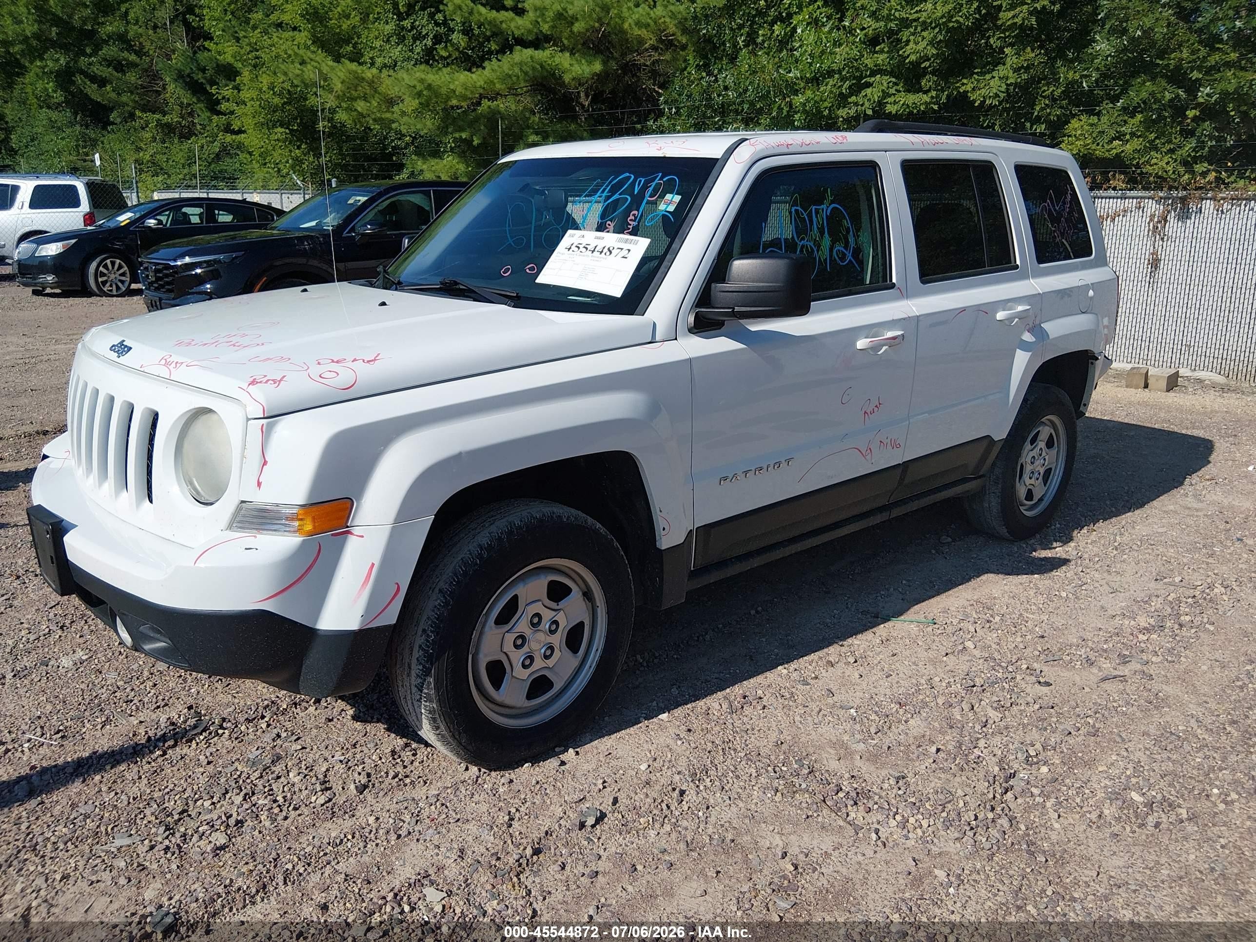 2013 Jeep Patriot Sport White vin: 1C4NJRBB4DD271406
