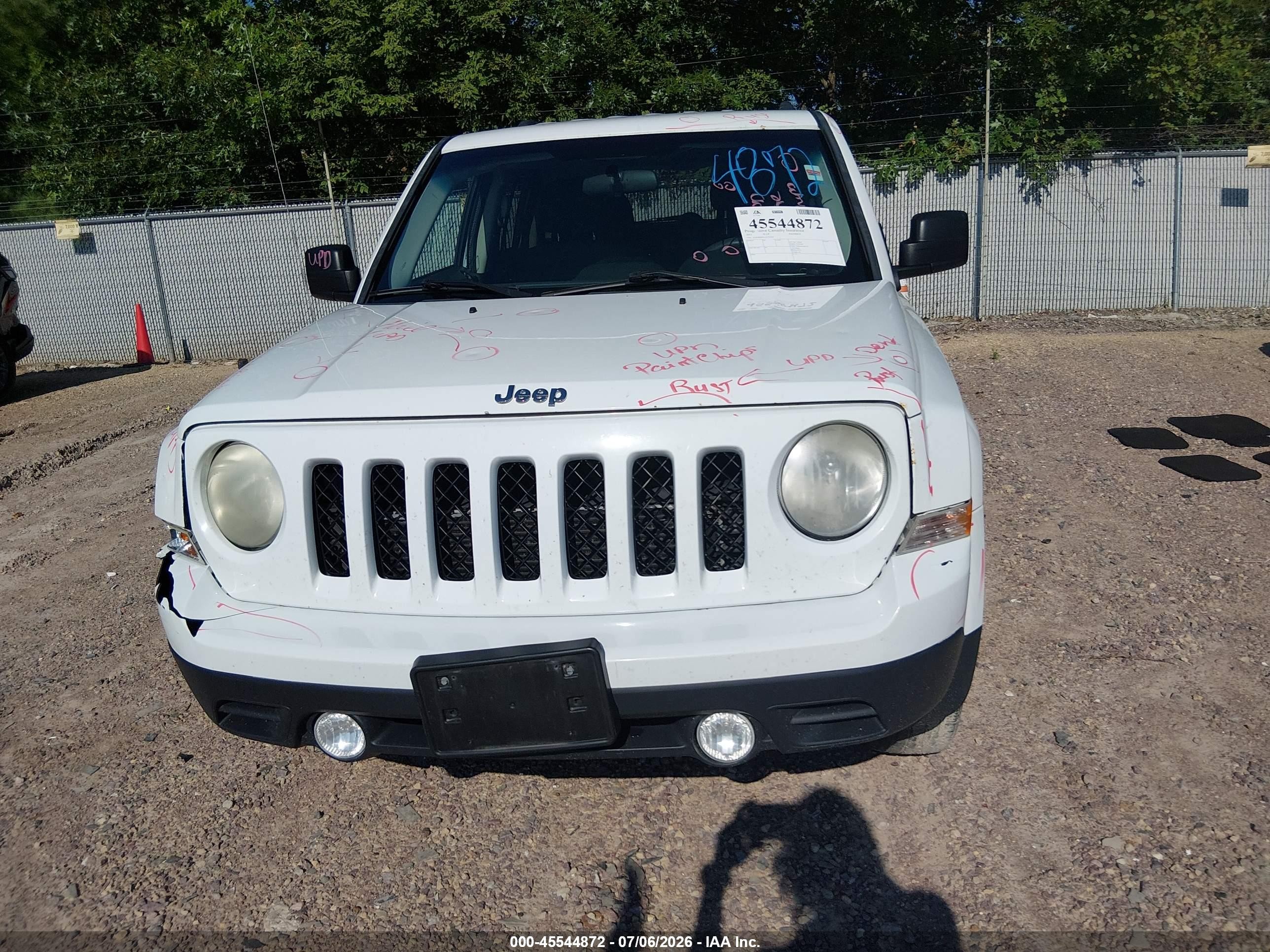 2013 Jeep Patriot Sport White vin: 1C4NJRBB4DD271406