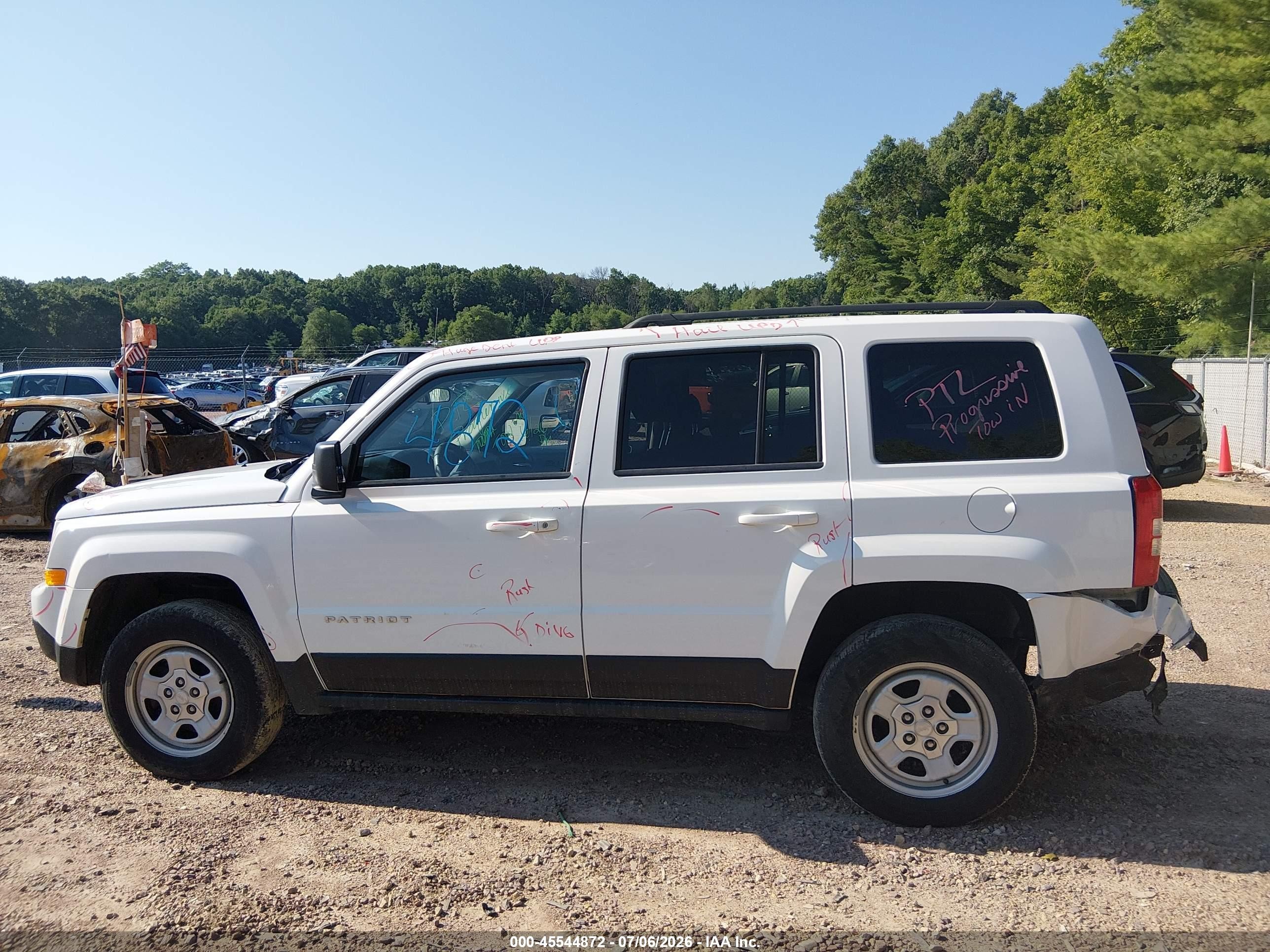 2013 Jeep Patriot Sport White vin: 1C4NJRBB4DD271406
