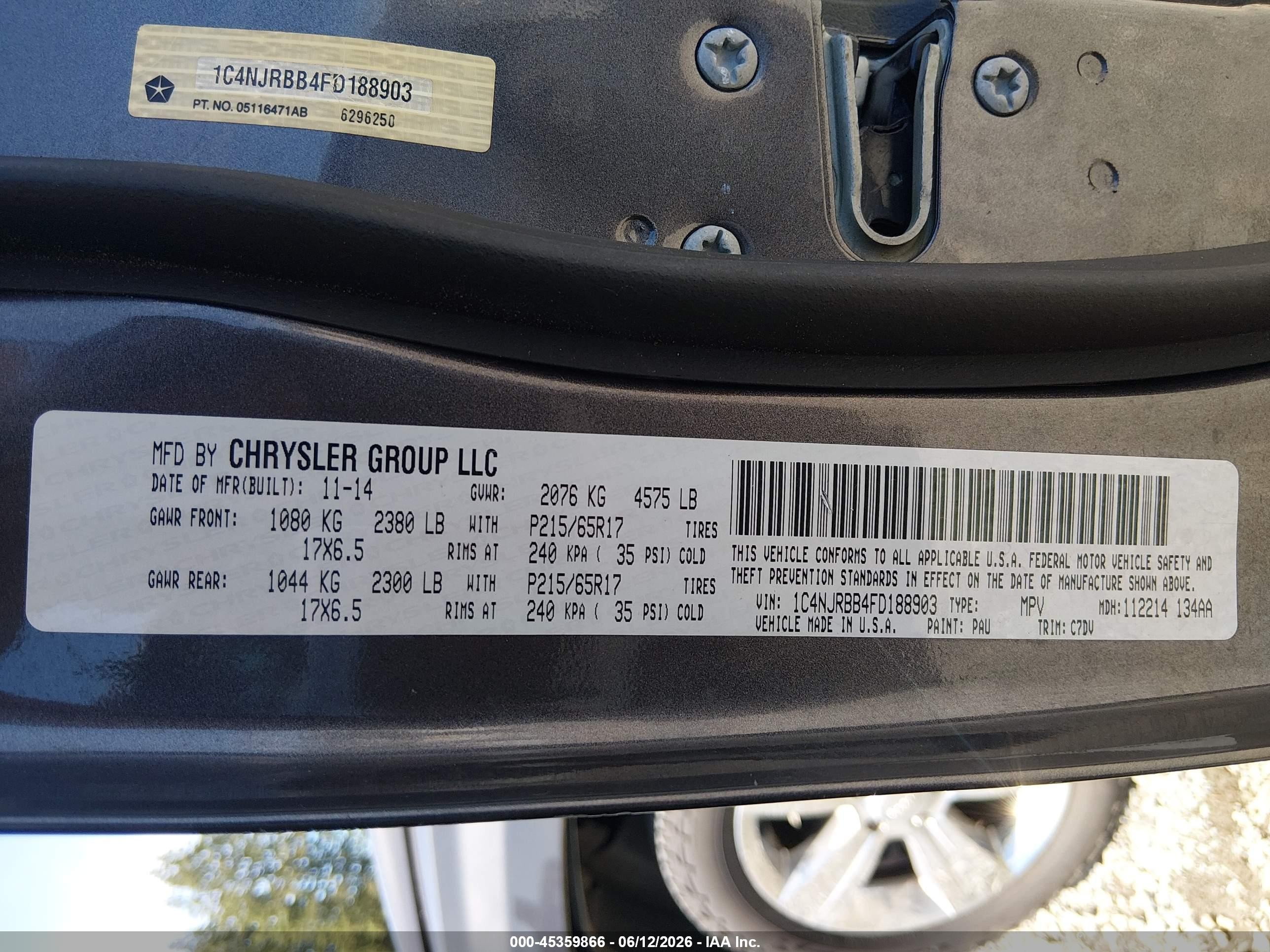 2015 Jeep Patriot Sport Gray vin: 1C4NJRBB4FD188903