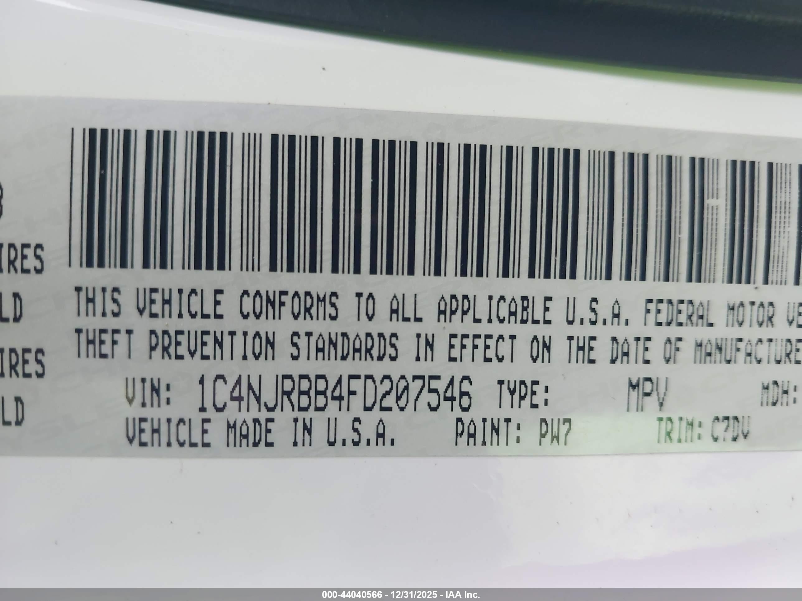 2015 Jeep Patriot Sport White vin: 1C4NJRBB4FD207546