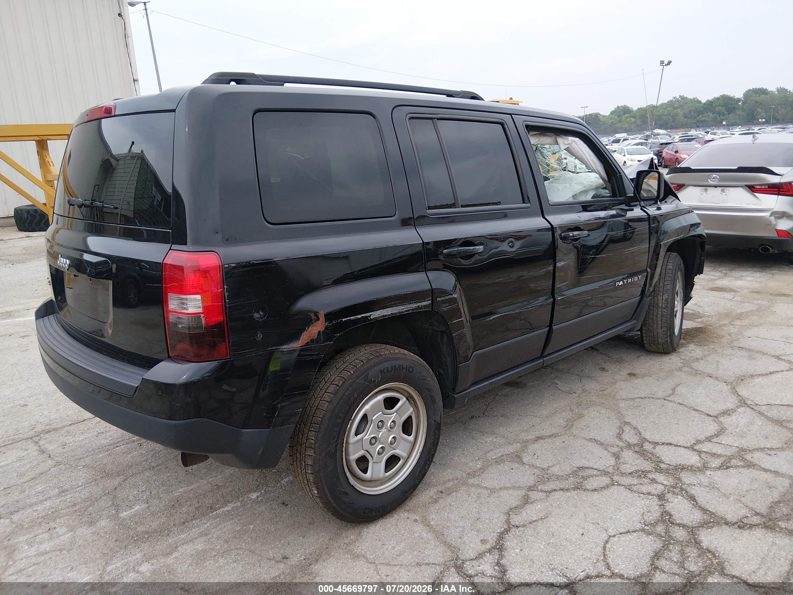 2015 Jeep Patriot Sport Black vin: 1C4NJRBB4FD215467
