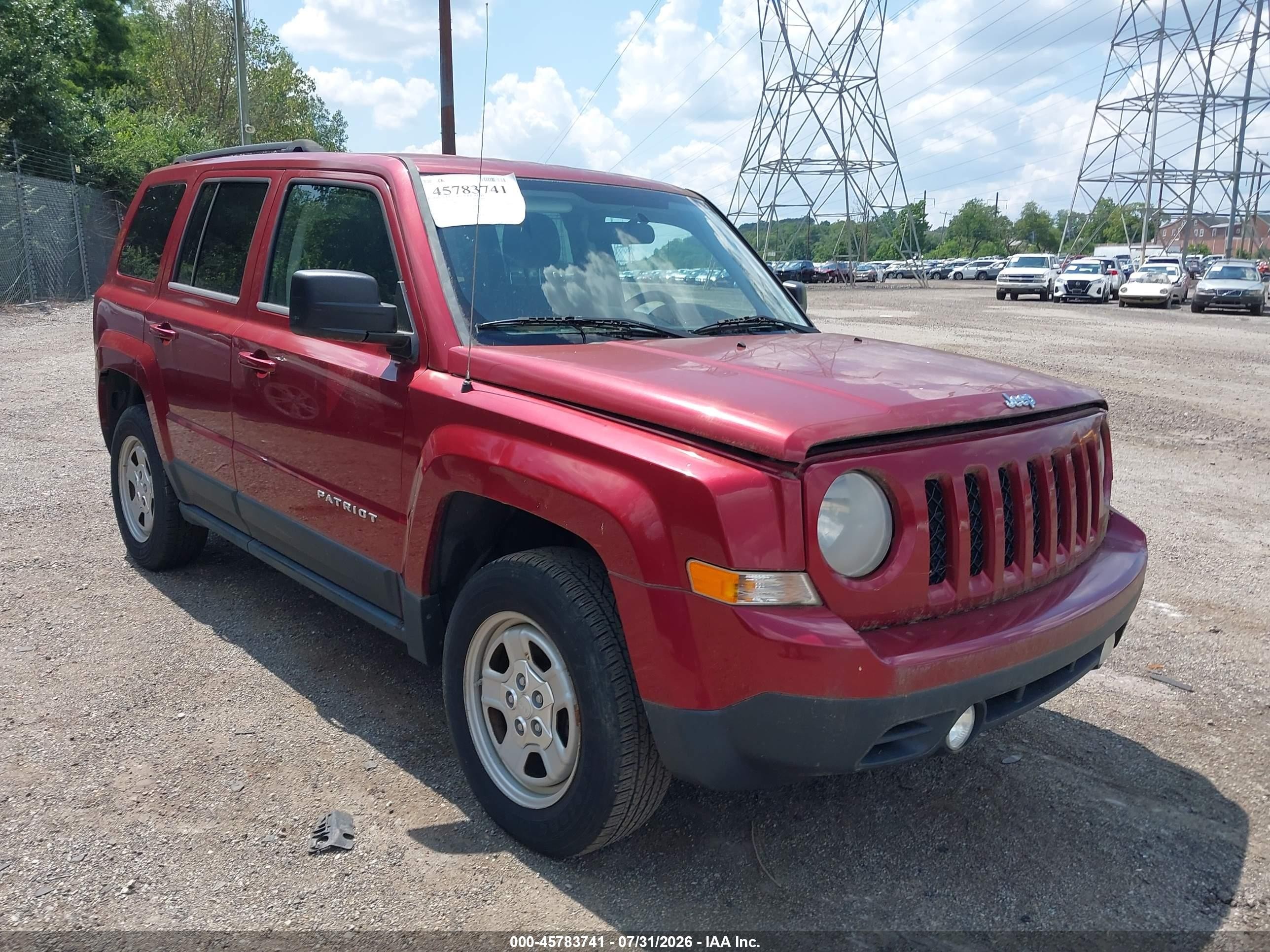 2012 Jeep Patriot Sport Red vin: 1C4NJRBB5CD576864