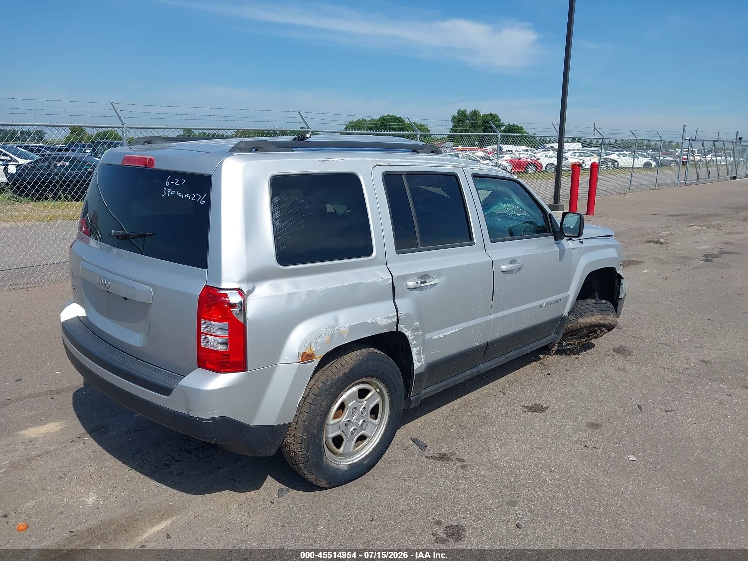 2012 Jeep Patriot Sport Silver vin: 1C4NJRBB5CD610835