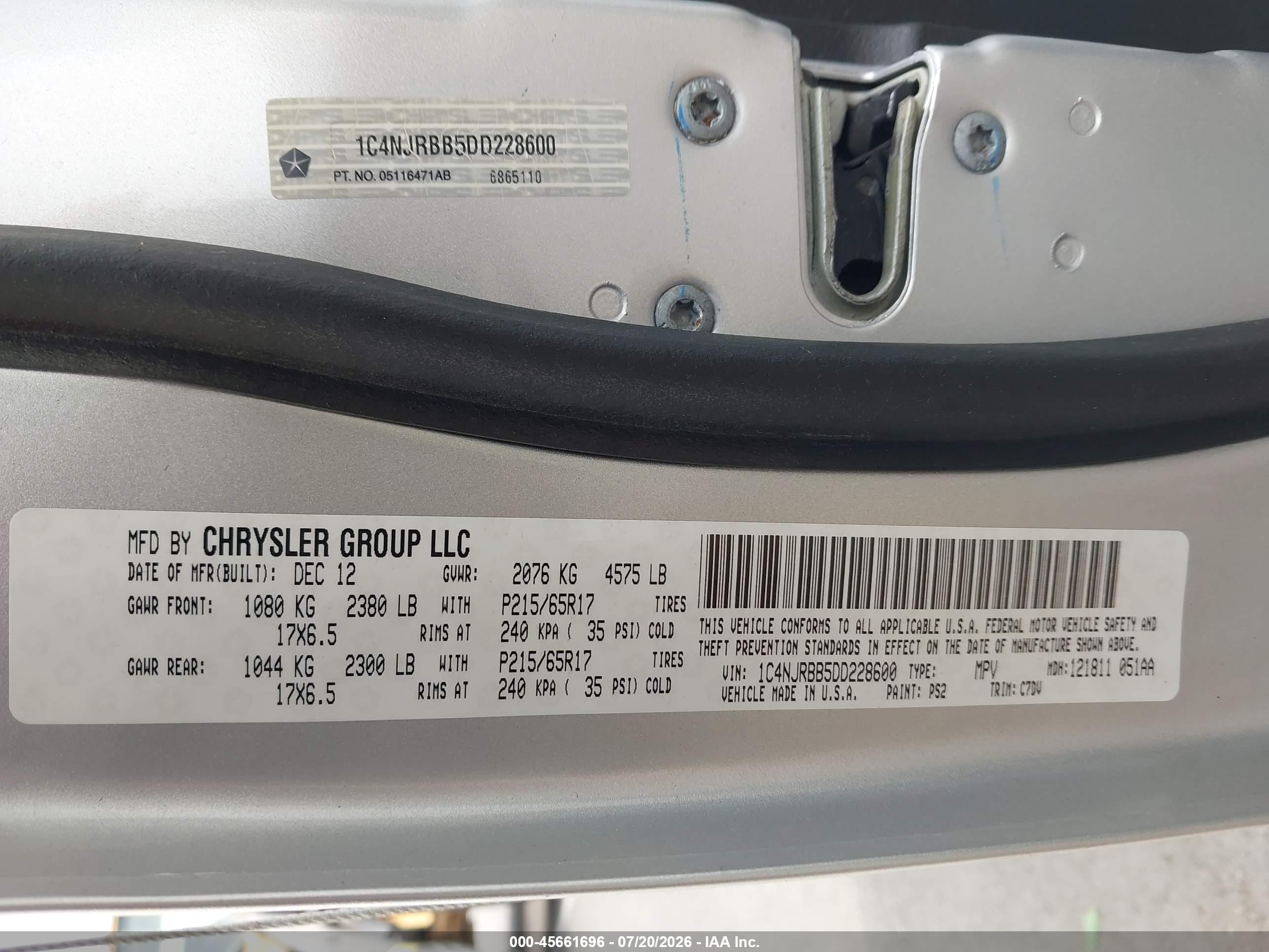 2013 Jeep Patriot Sport Silver vin: 1C4NJRBB5DD228600