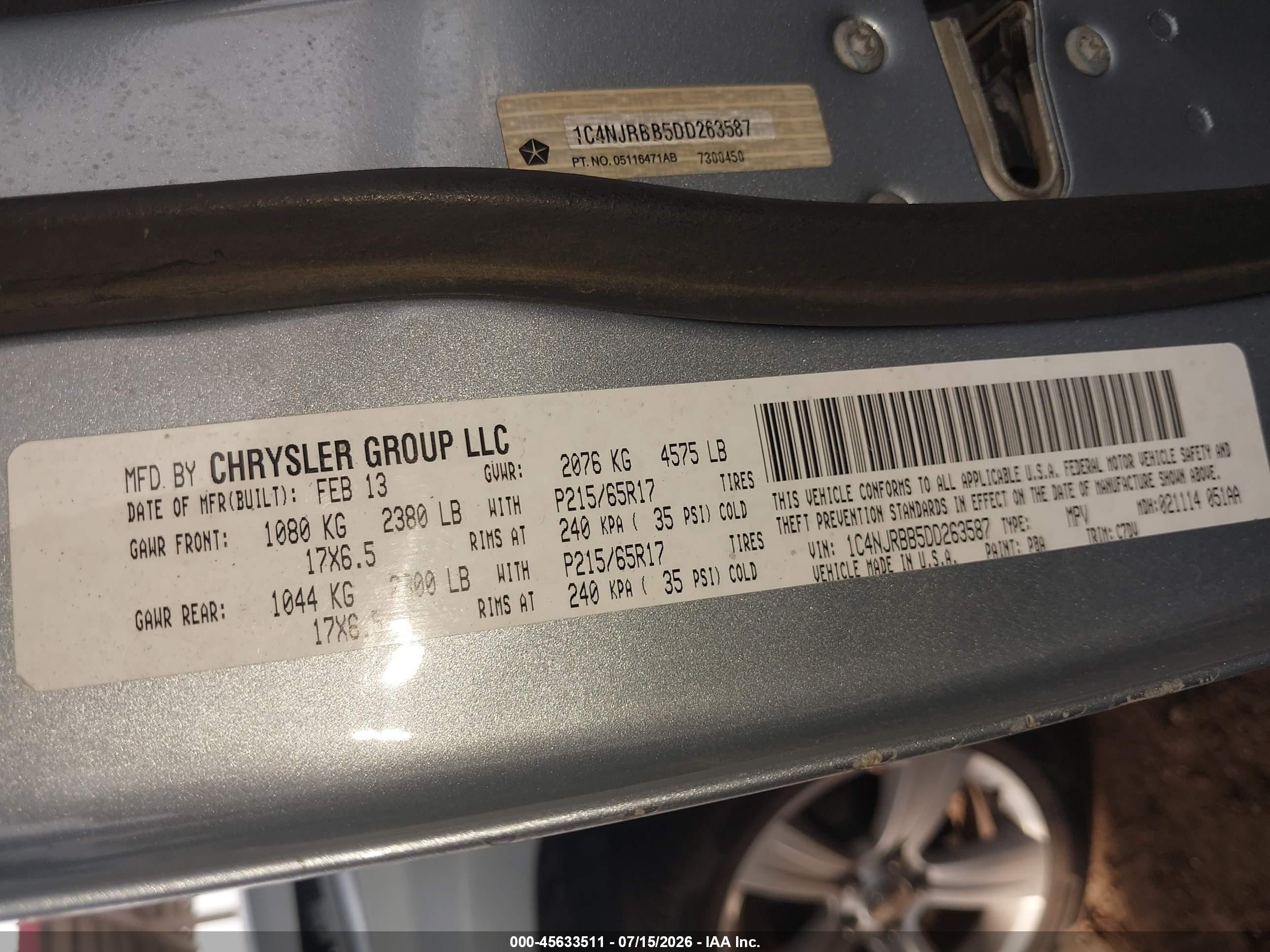 2013 Jeep Patriot Sport Light Blue vin: 1C4NJRBB5DD263587