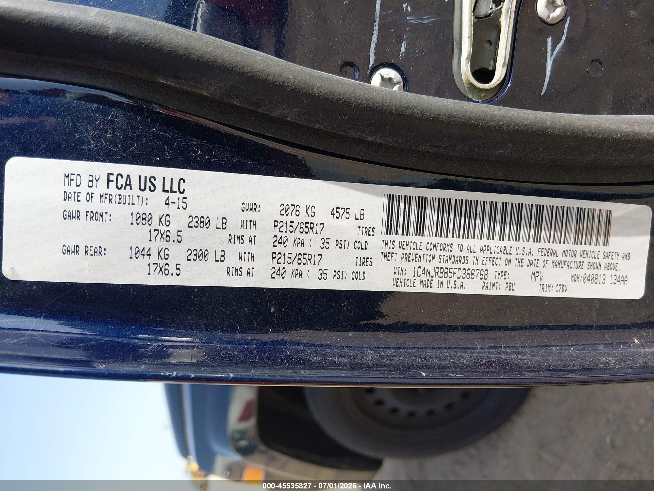 2015 Jeep Patriot Sport Blue vin: 1C4NJRBB5FD366768