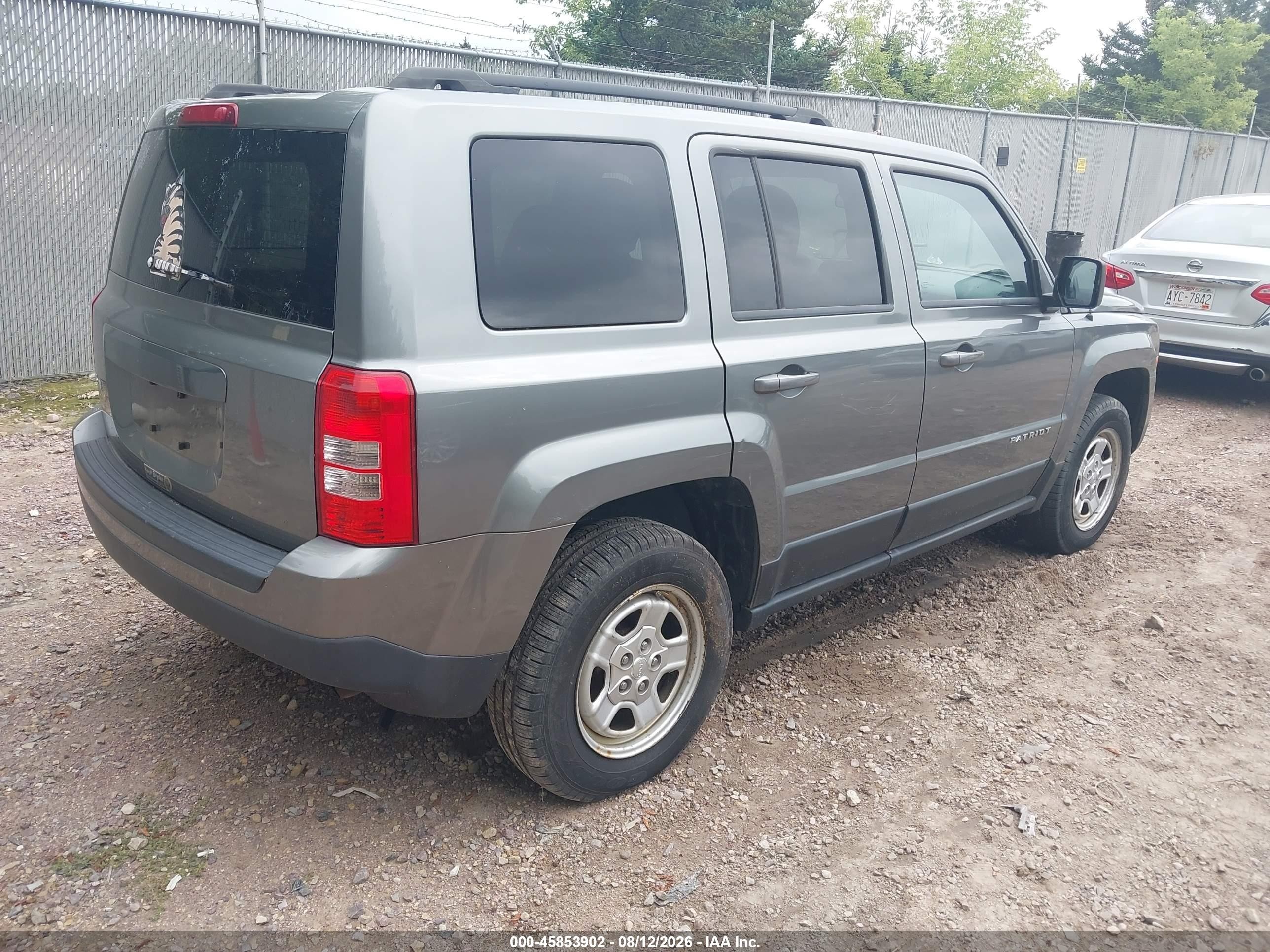 2012 Jeep Patriot Sport Gray vin: 1C4NJRBB6CD672468