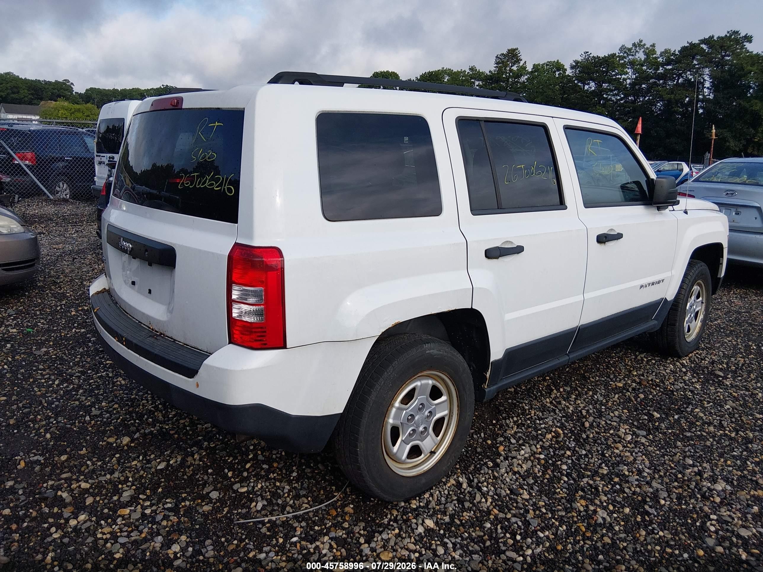 2013 Jeep Patriot Sport Белый vin: 1C4NJRBB6DD245552