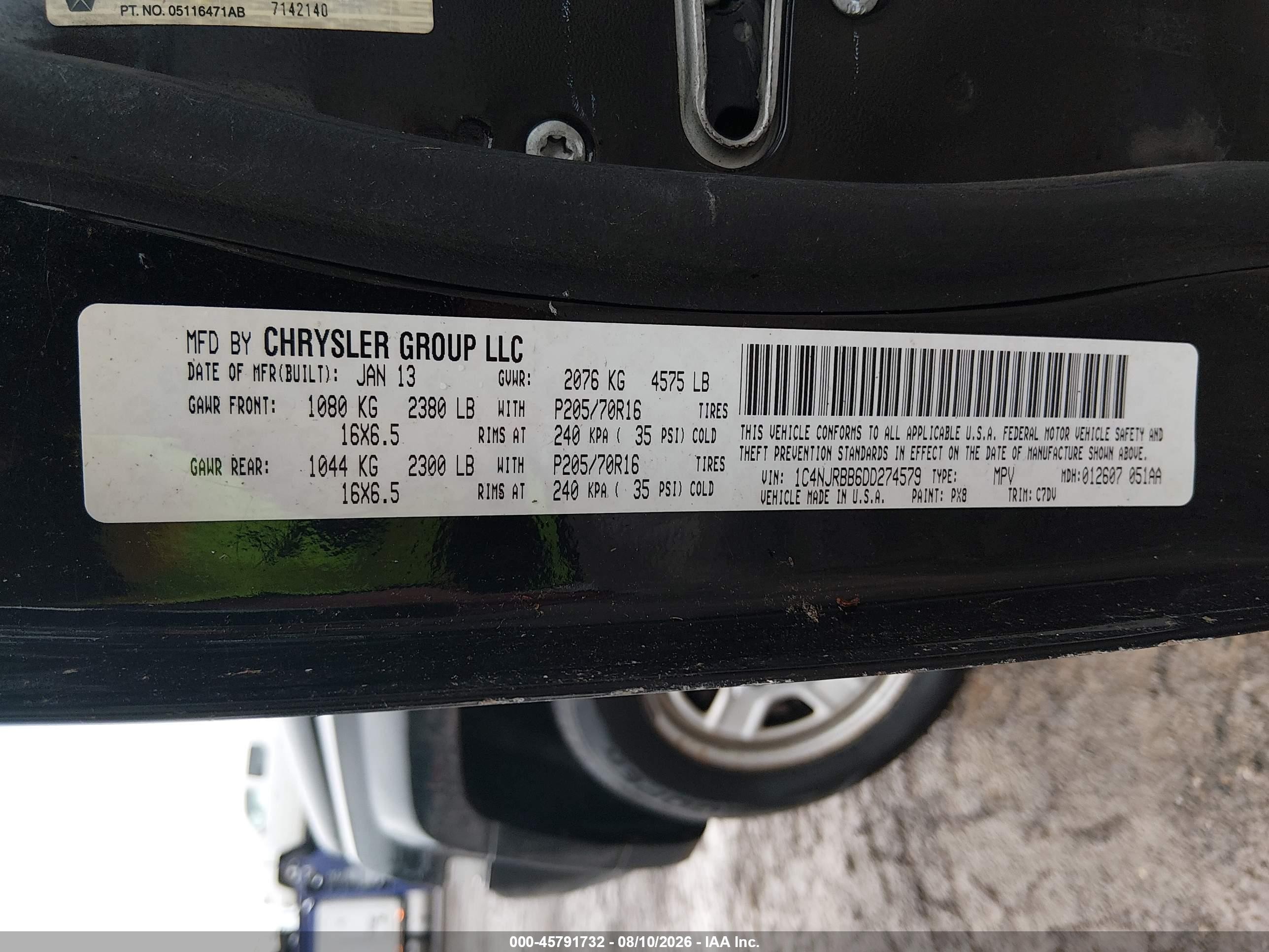 2013 Jeep Patriot Sport Black vin: 1C4NJRBB6DD274579